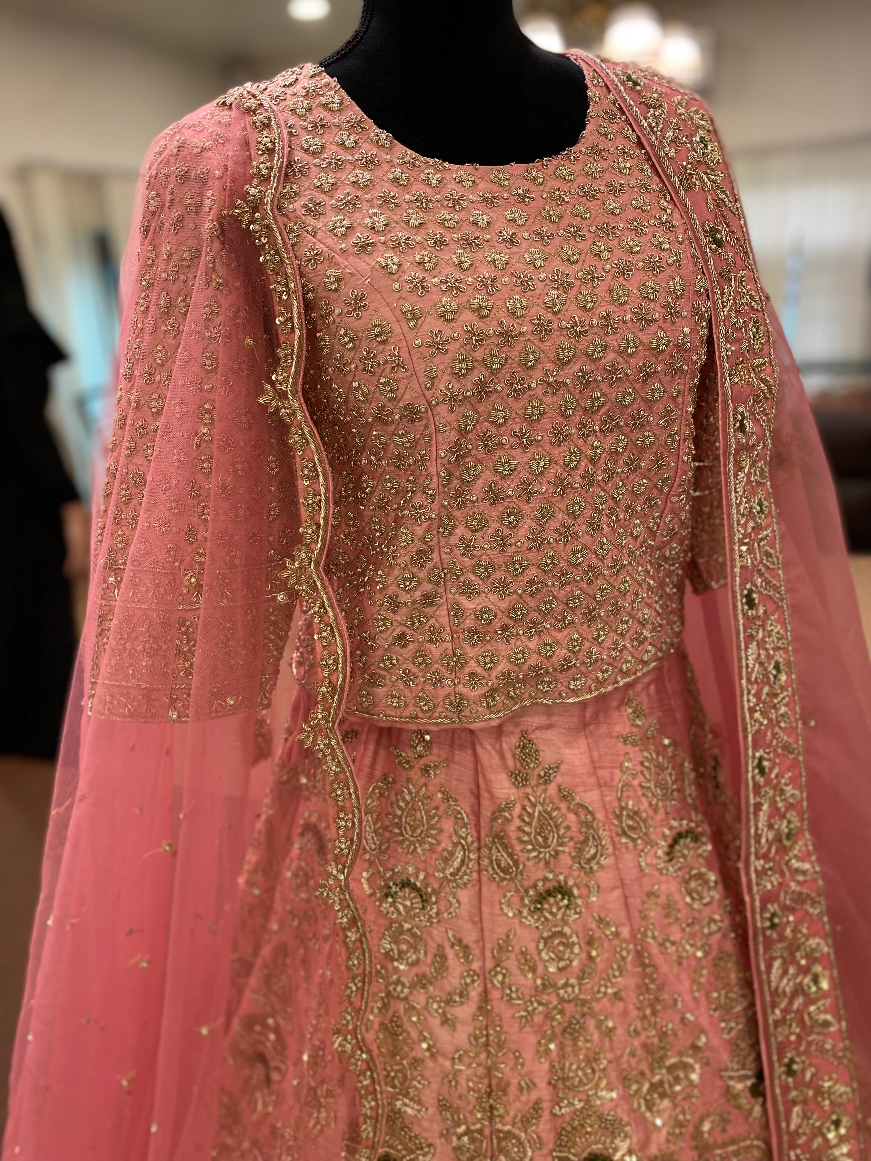 Hand embroidered Bride ensemble