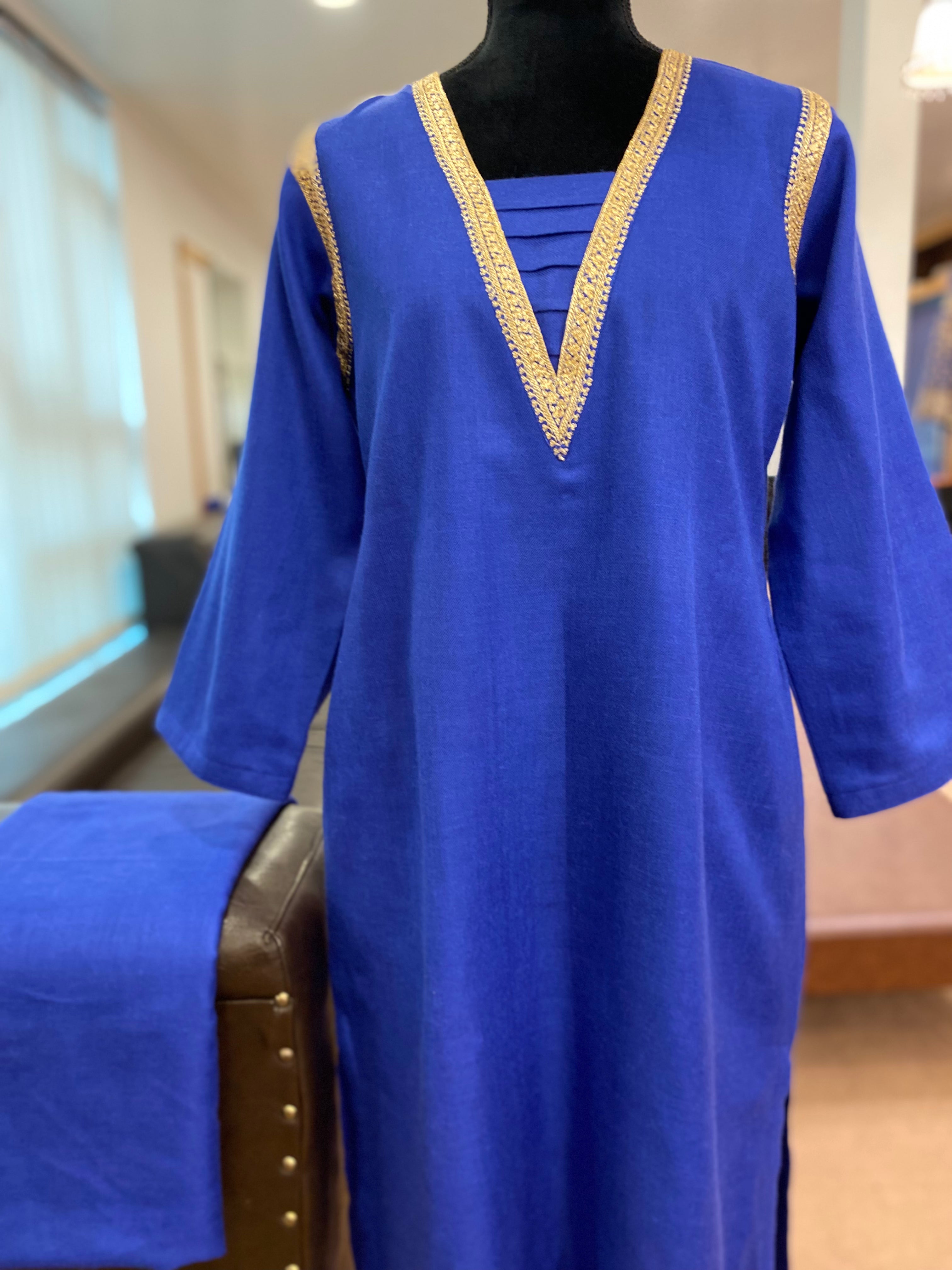 Pure pashmina blend kurta set 2pc with Hand Tilla