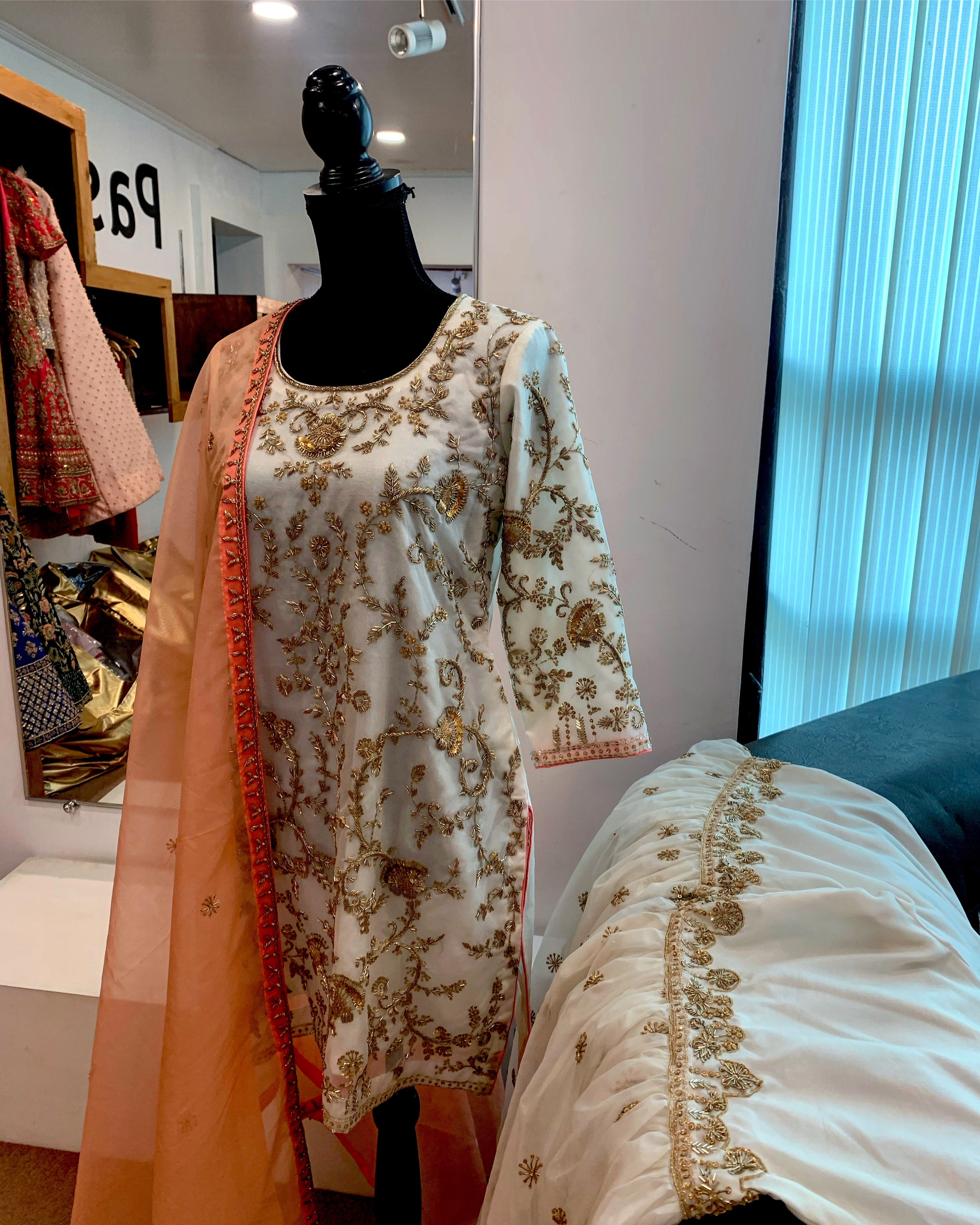 Handembroidered Gharara dress