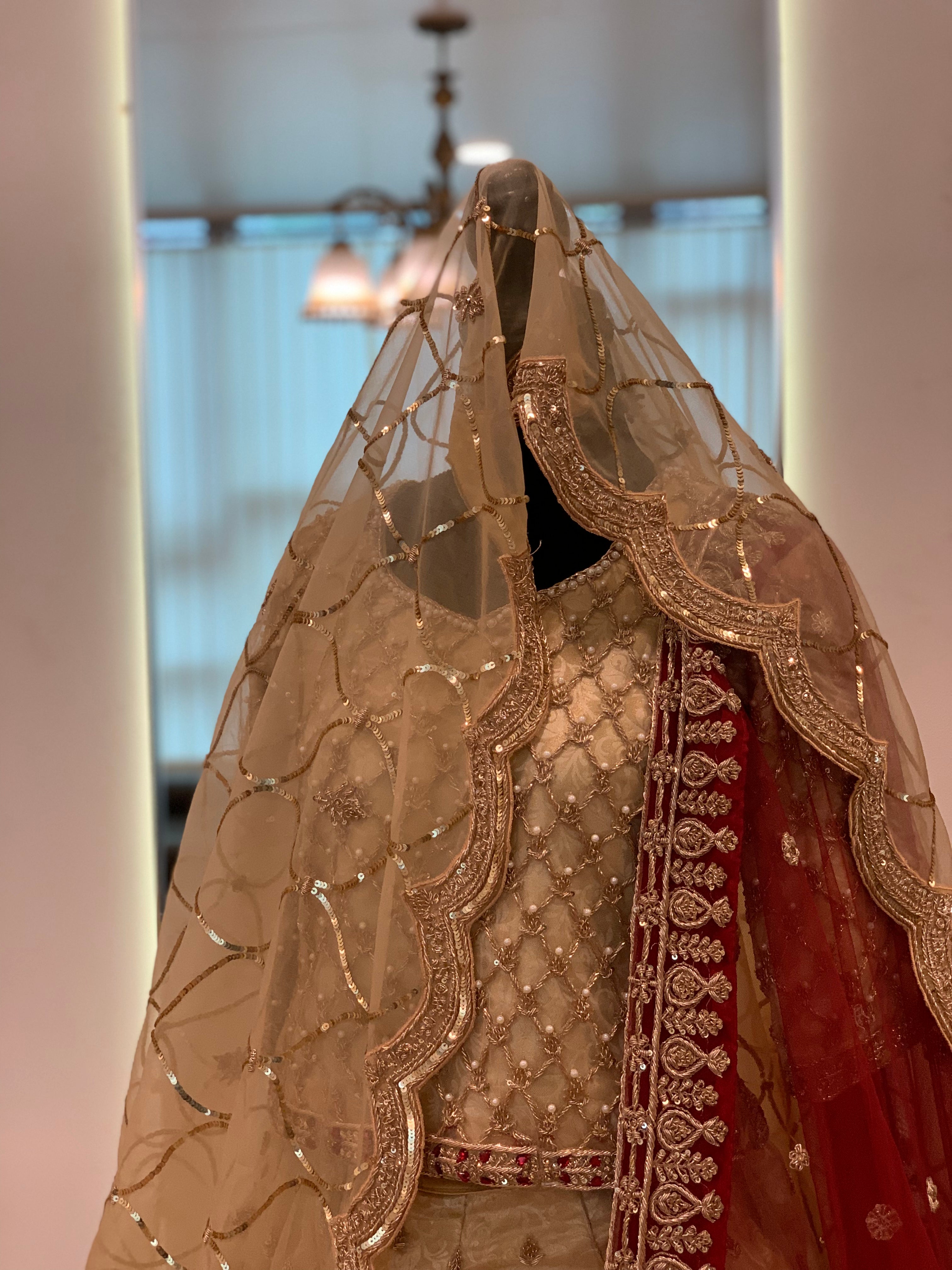 Handembroidered Bridal Lehanga with Double Duppata