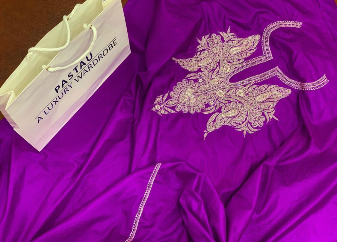 Hand Tilla Pure silk suit unstitched 2pc