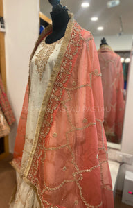 Handembroidered Bridal Gharara dress