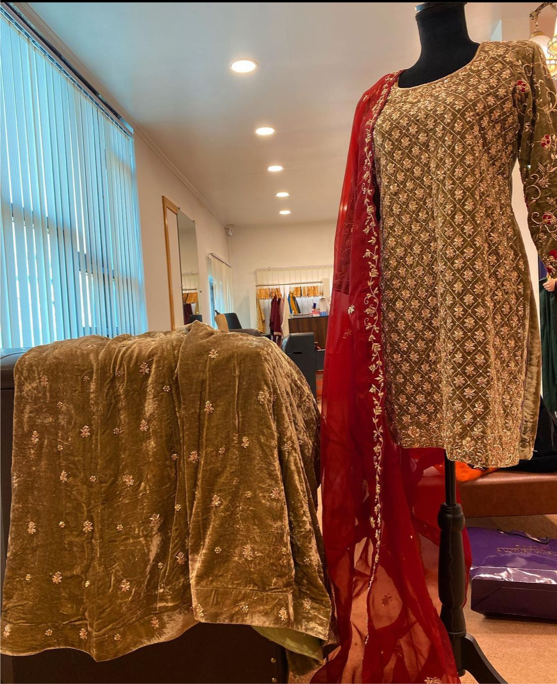 Hand embroidered Sharara Dress