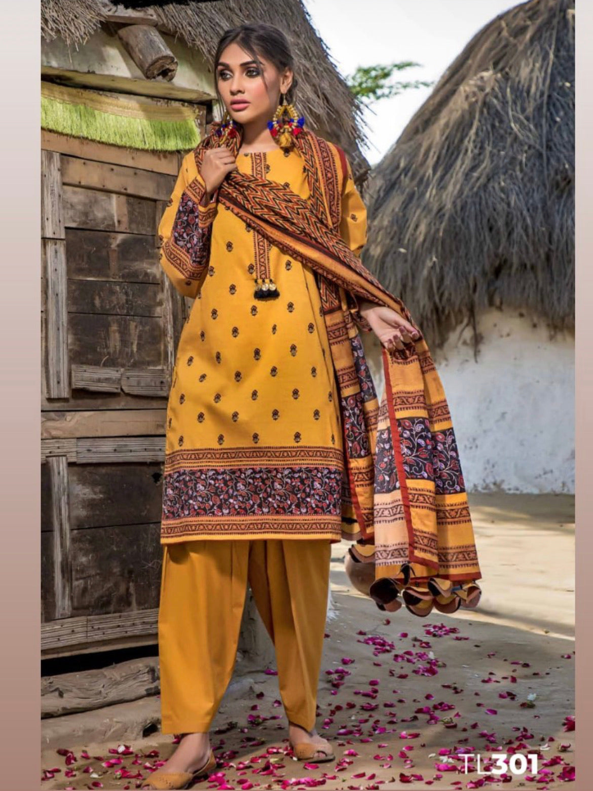 Gul Ahmed Ajrak Tl301 - Pastau