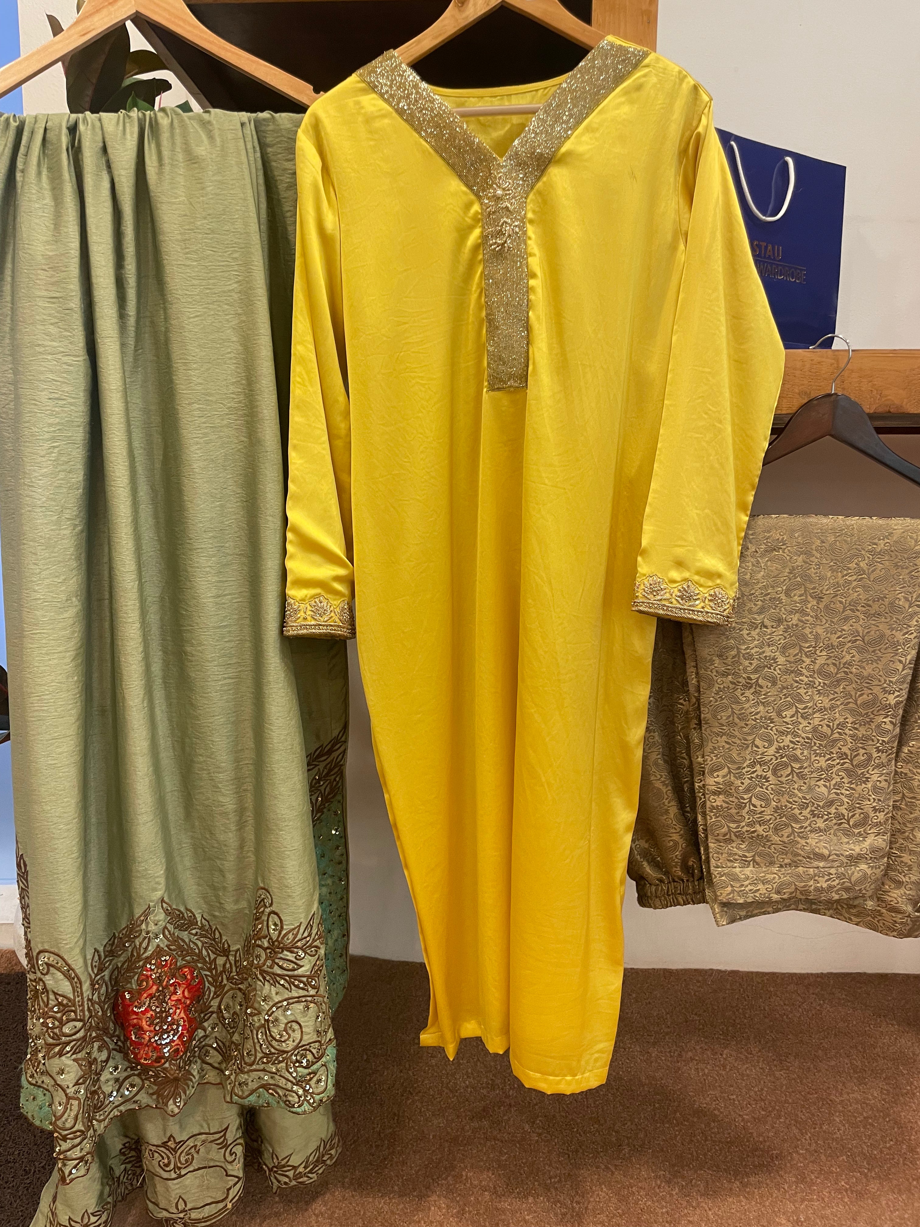 Handembroidered 3 piece dress