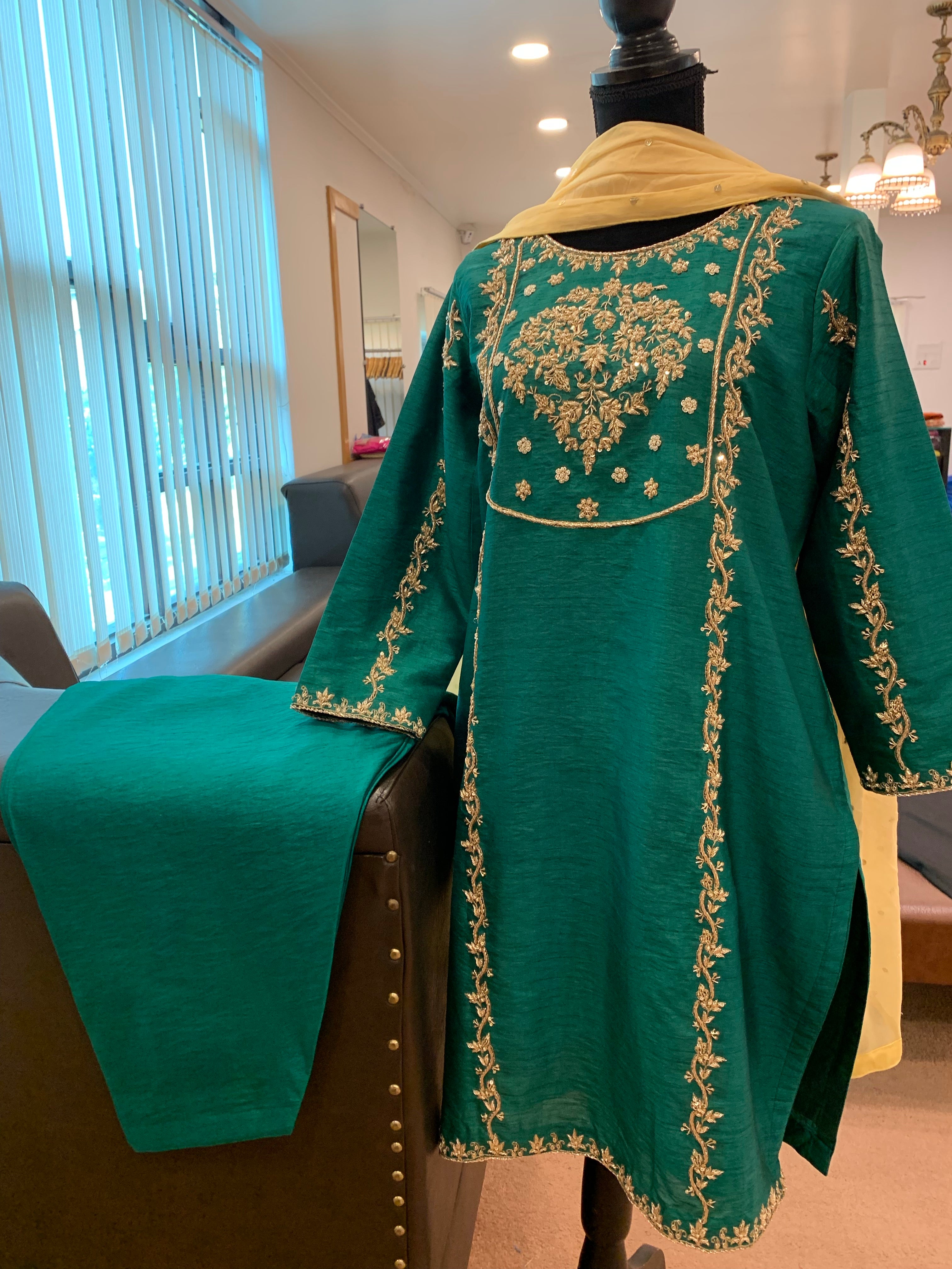 Hand embroidered suit