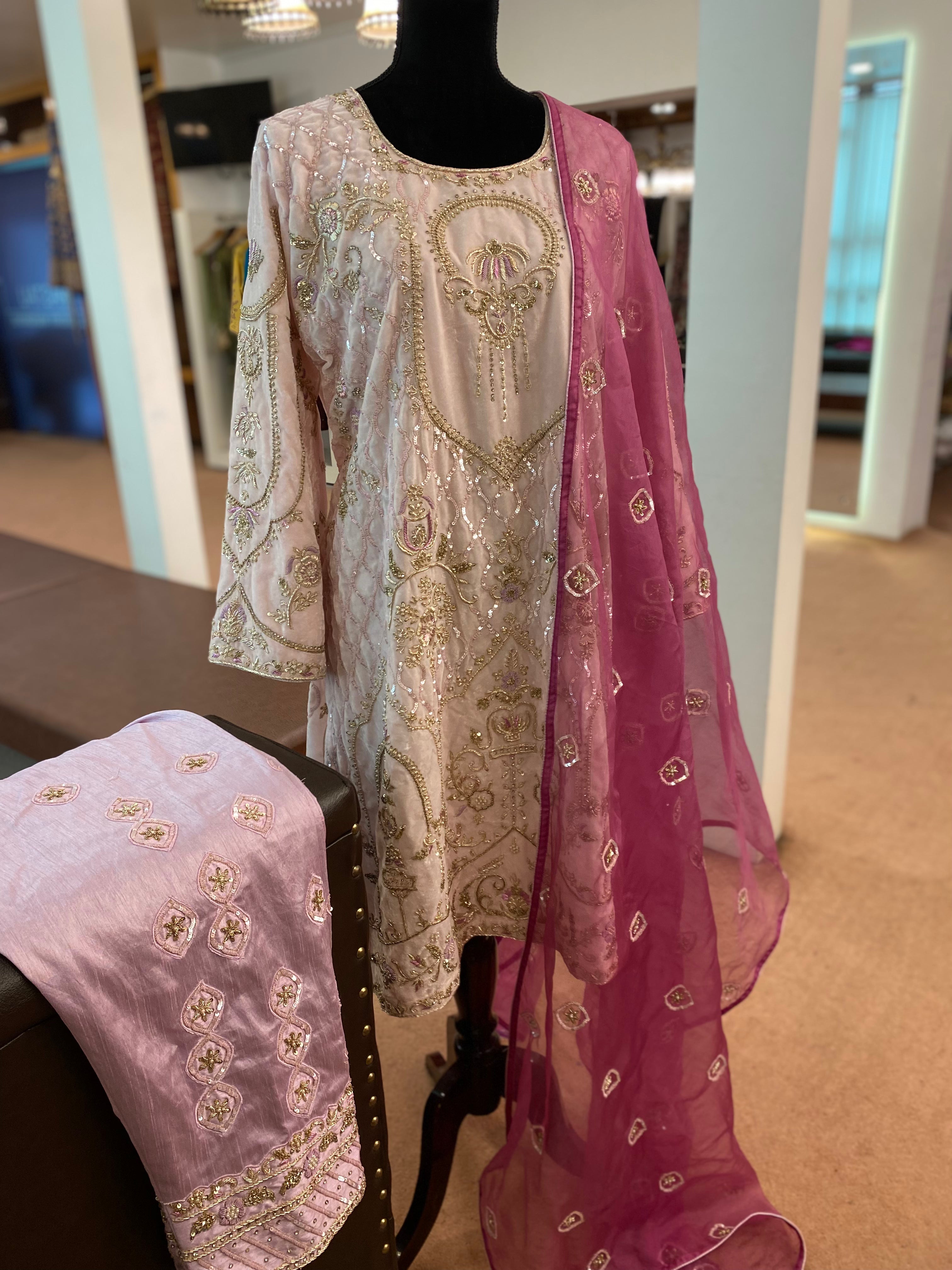 Hand embroidered dress 3pc stitched