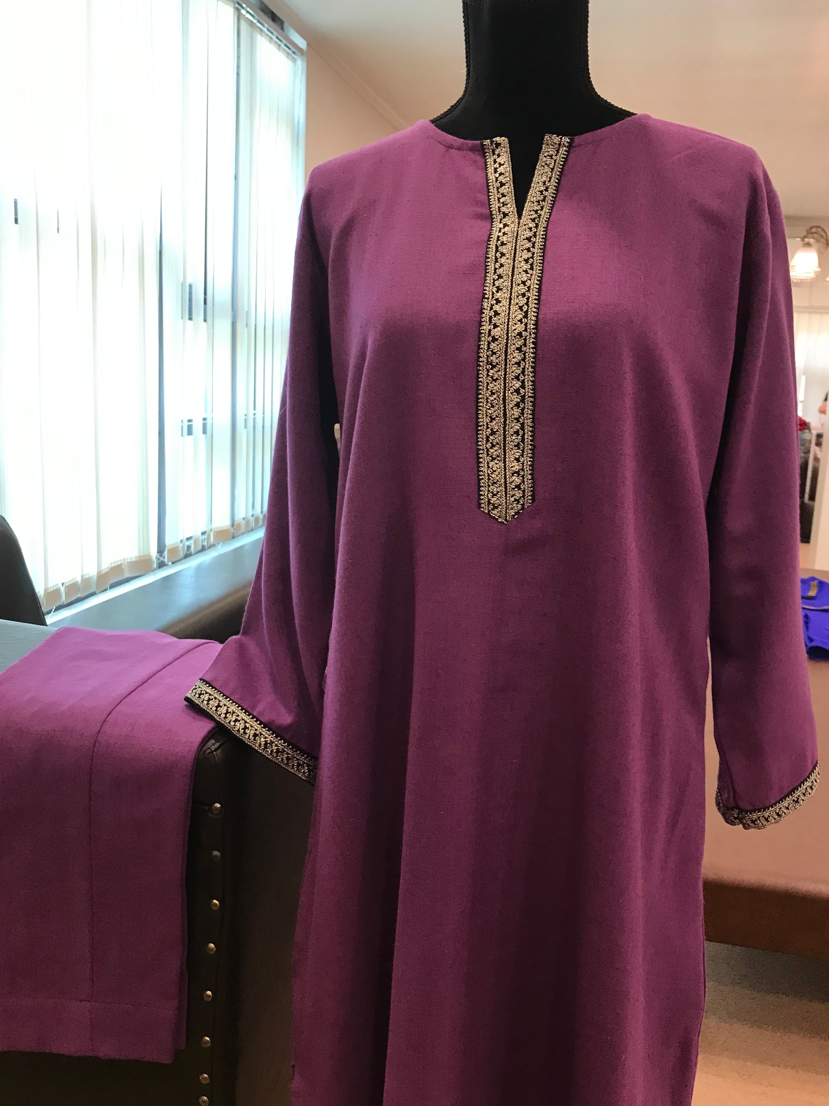 Pure pashmina and pure wool blend kurta set 2pc stitched