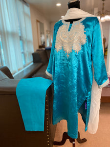 Velvet tilla kurta set 3pc MTKS185