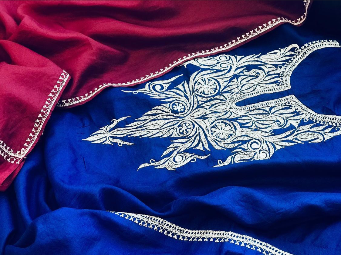 Hand Tilla pure silk 3 pc suit unstitched