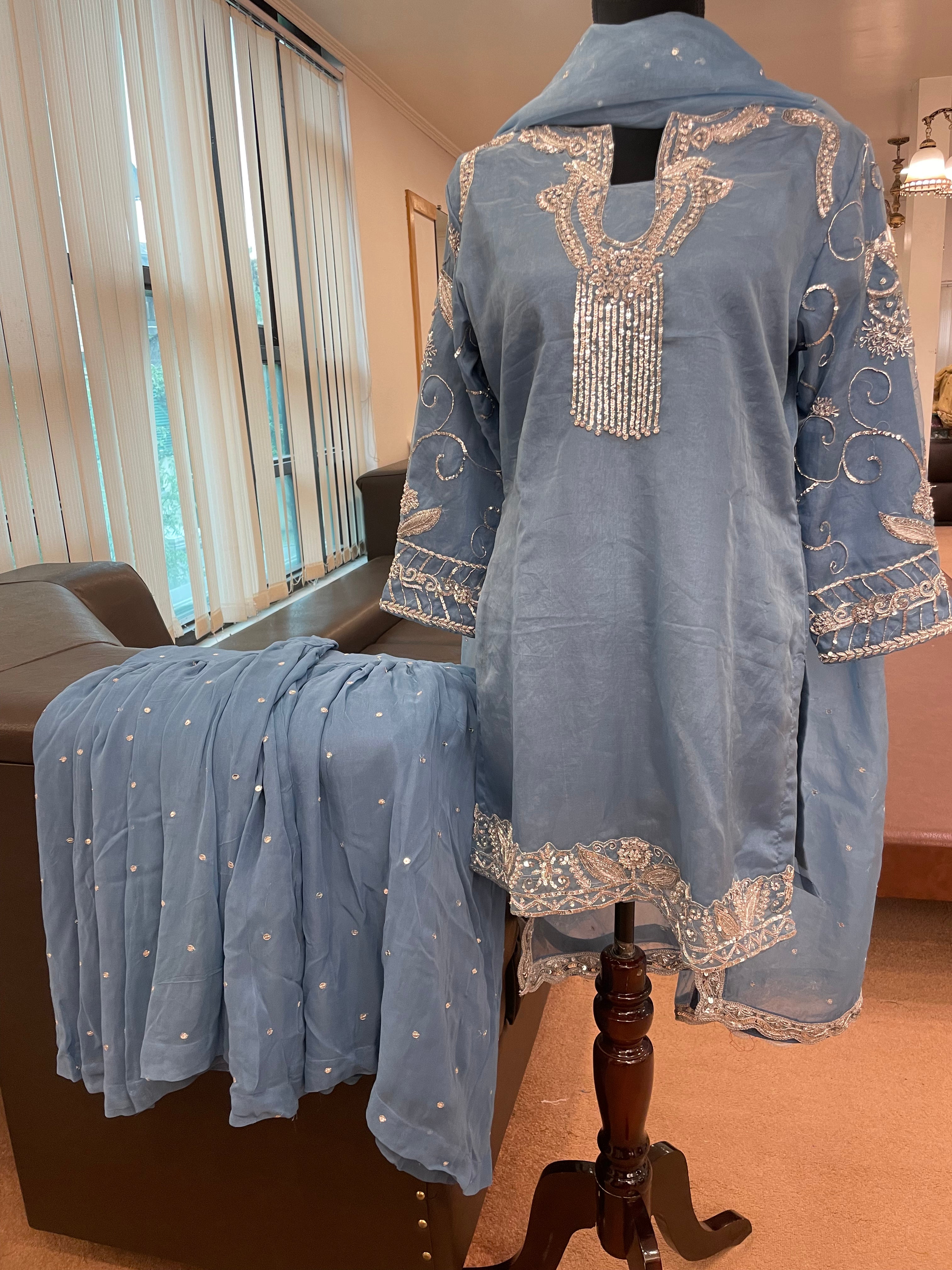 Dusty blue gharara