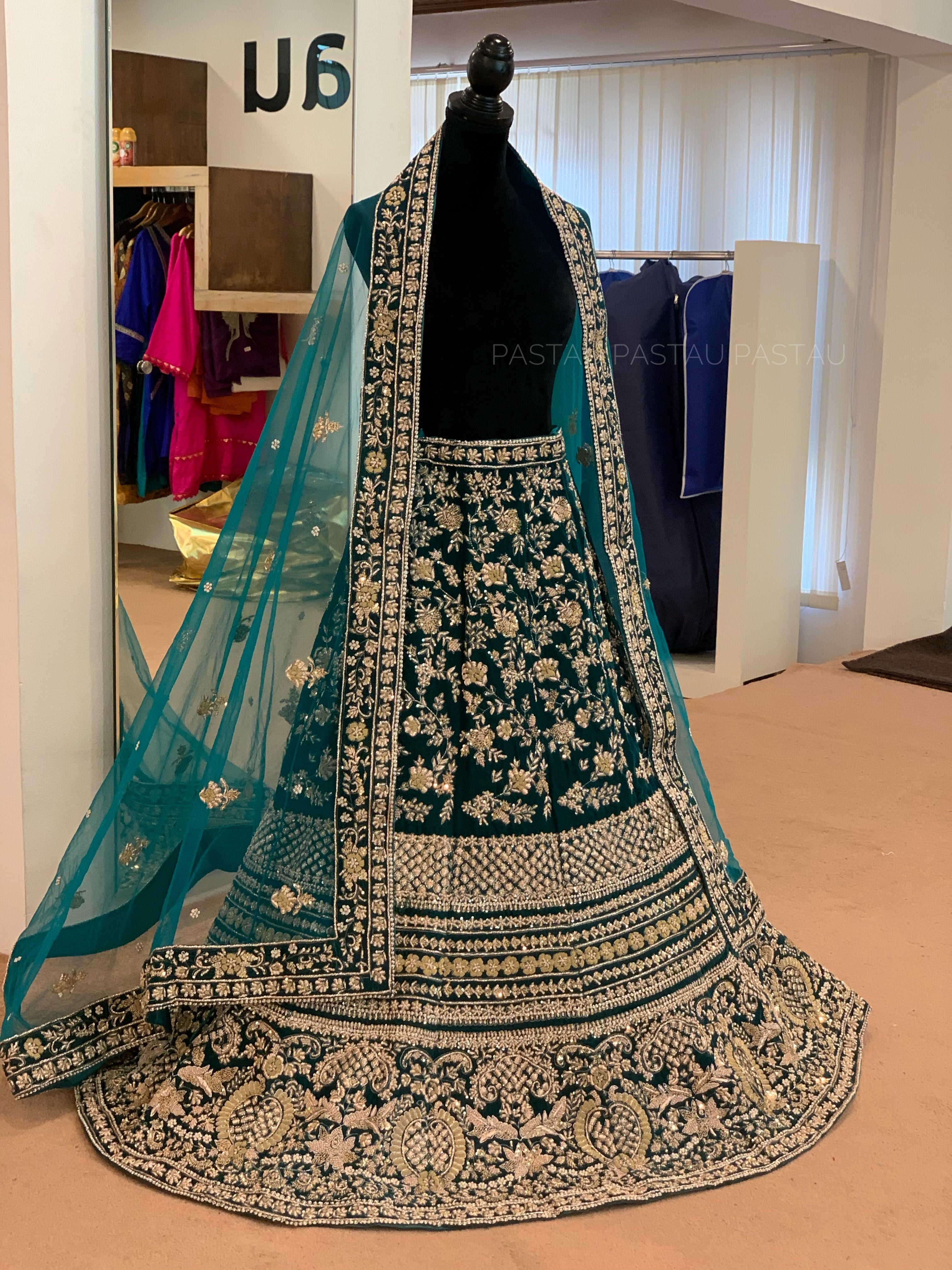 Hand embroidered Bridal Lehanga