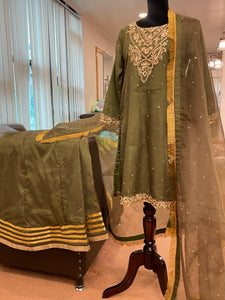 Handembroidered sharara dress