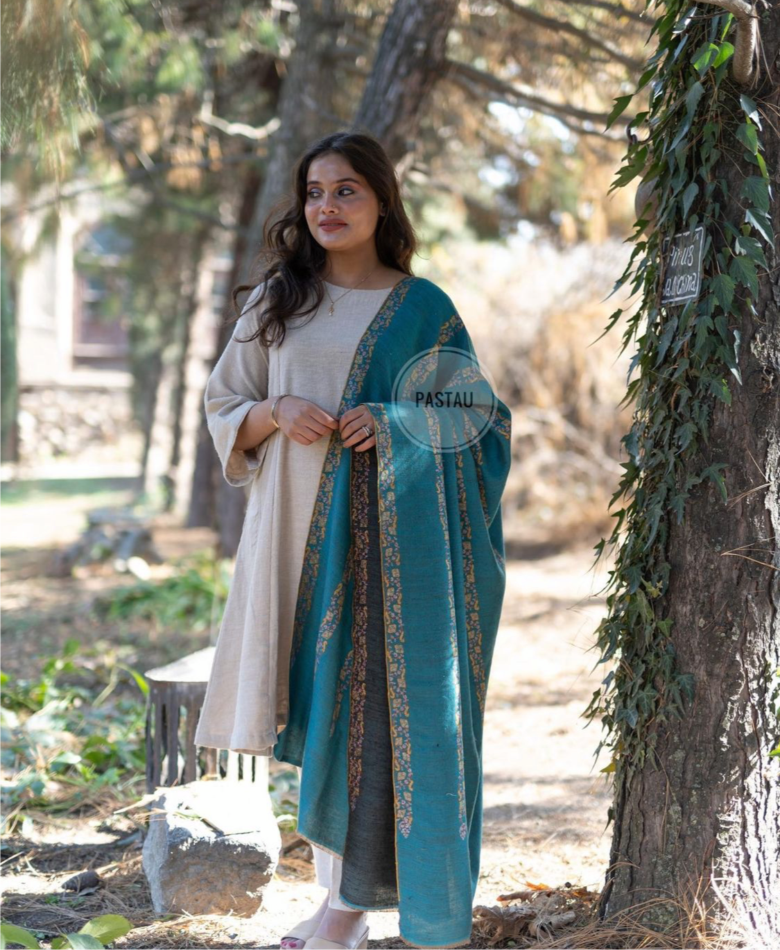 Pure pashmina blend 2pc Dress stitched