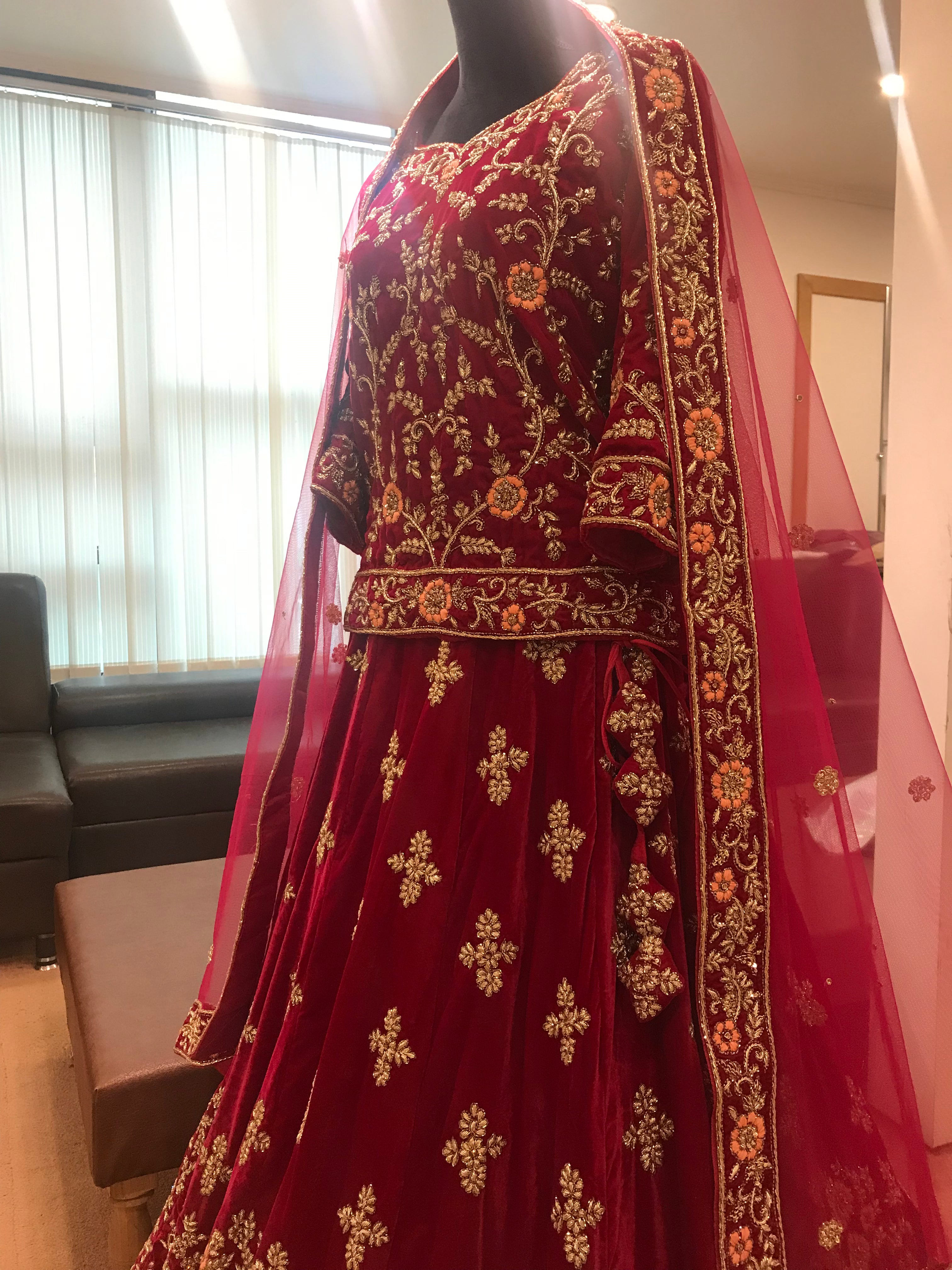 Handembroidered bridal lehanga