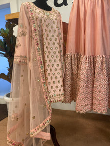 Hand embroidered Gharara Dress