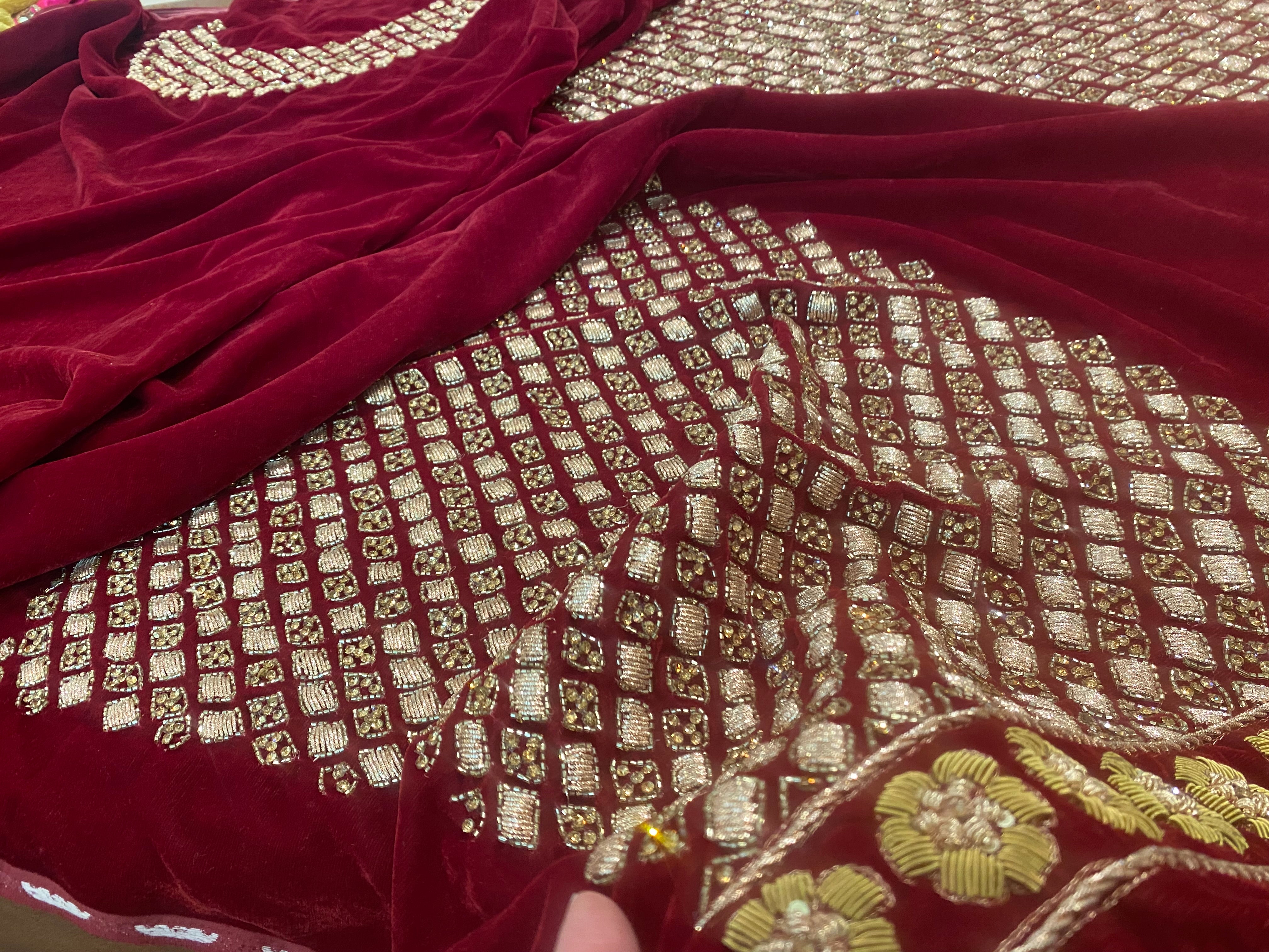 Velvet handwork shirt