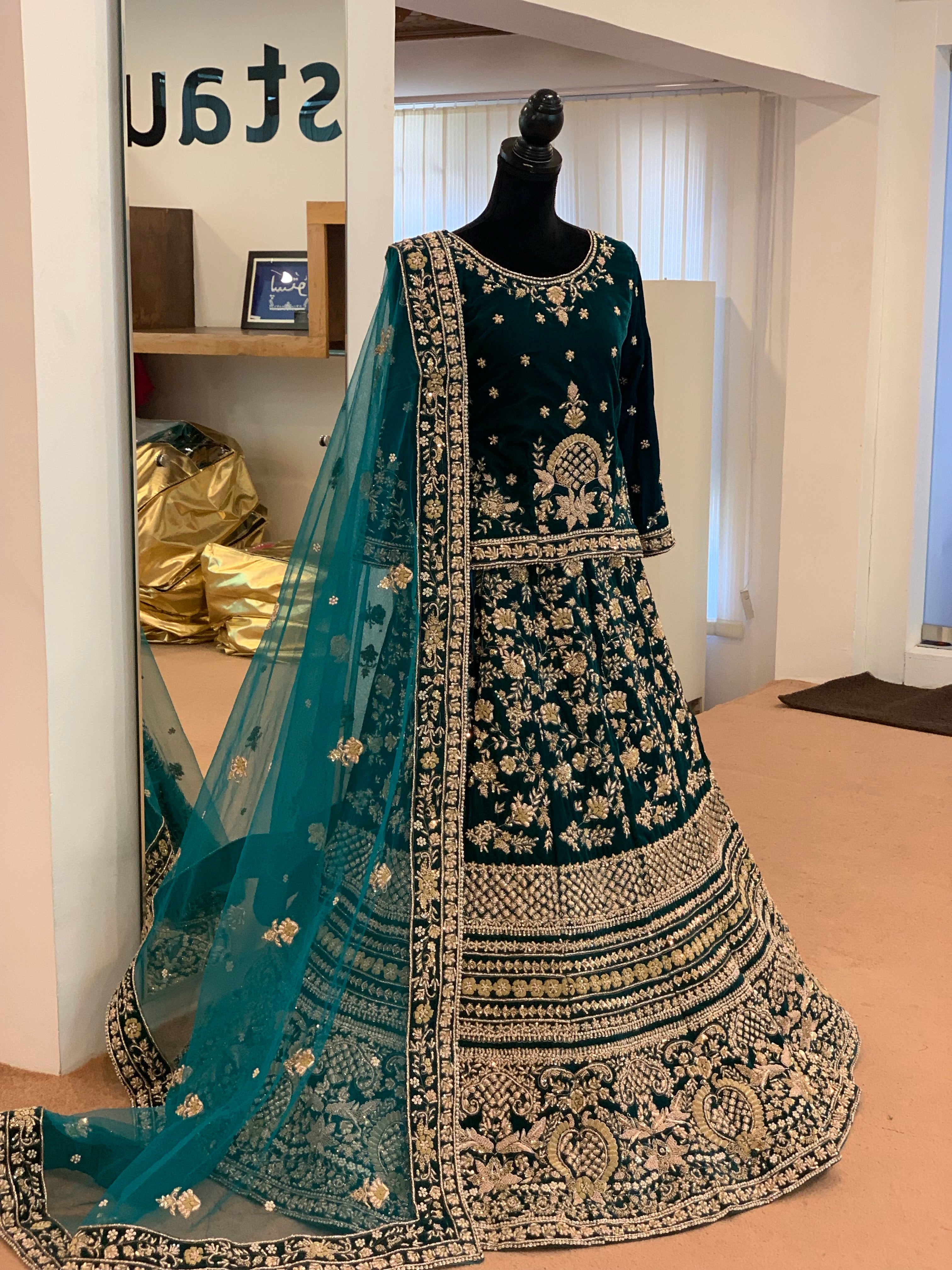 Hand embroidered Bridal Lehanga