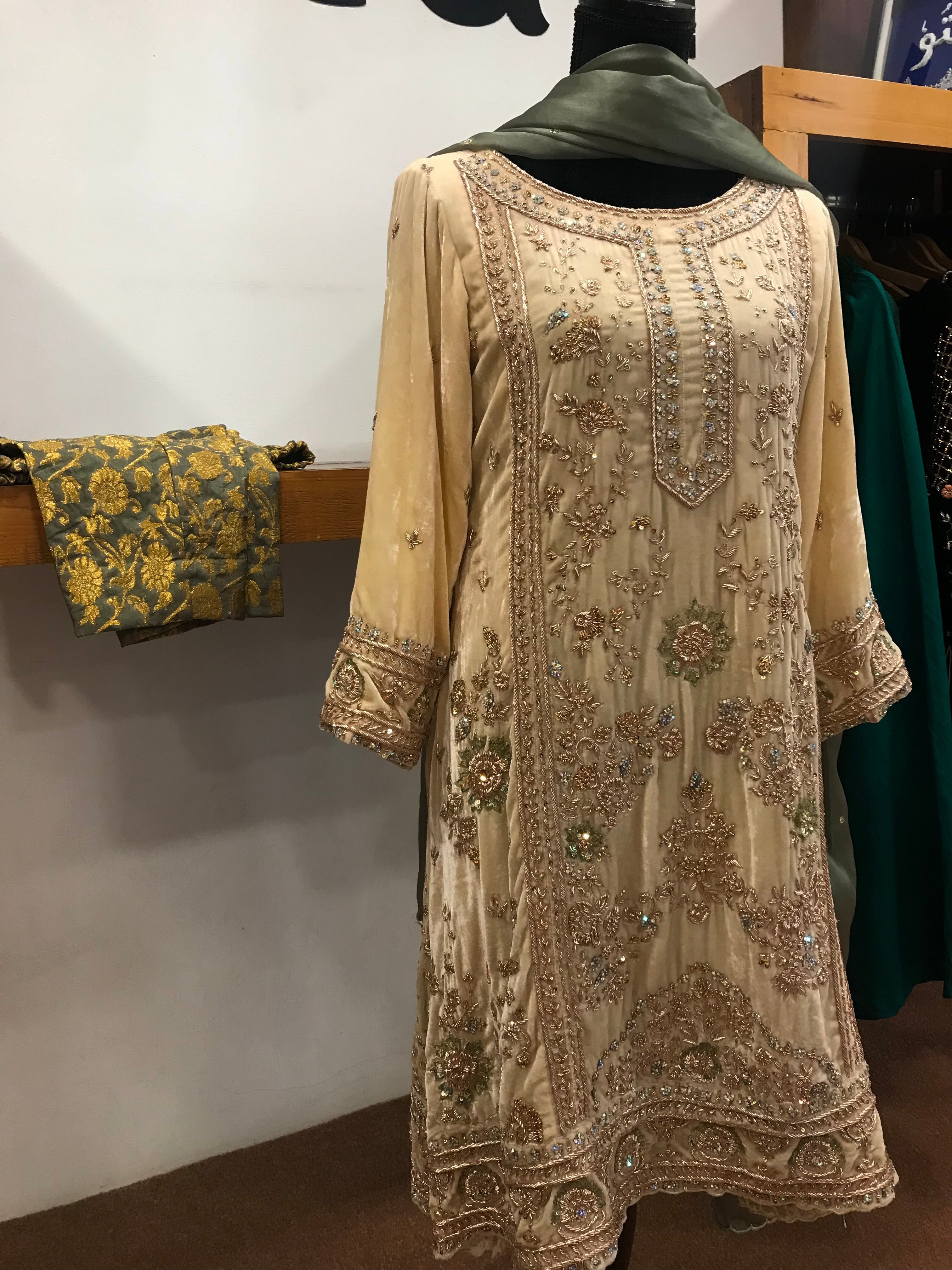 Handembroidered Kali dress 3pc stitched