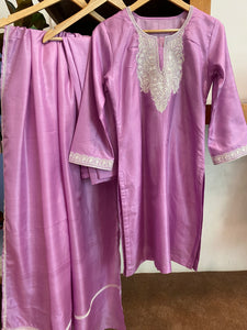 Pure silk hand tilla suit 3pc stitched