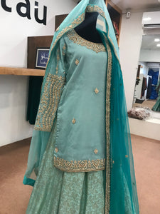 Handembroidered Dress with double Duppata