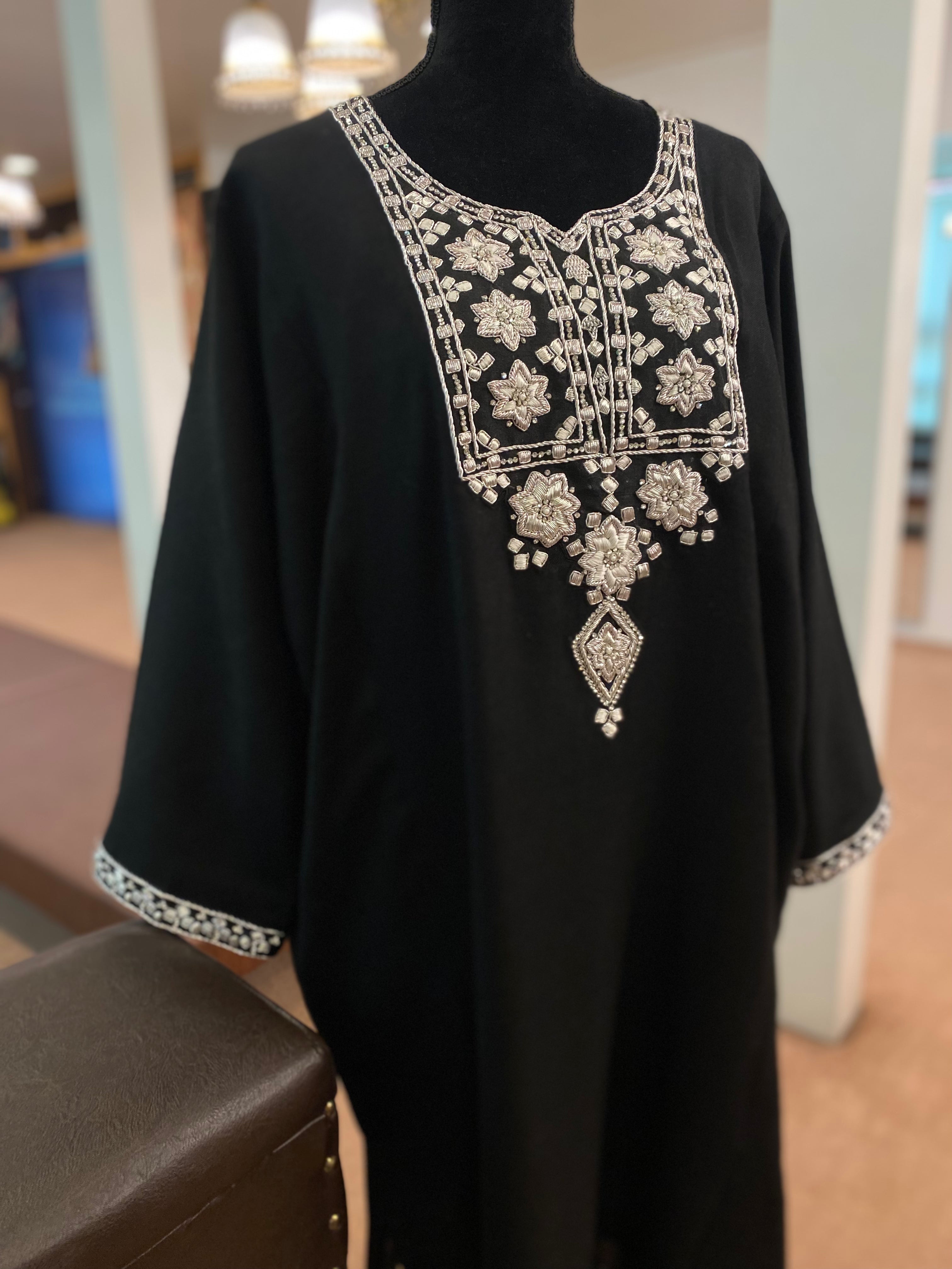 Pure pashmina blend pheran with hand embroidery PWB166