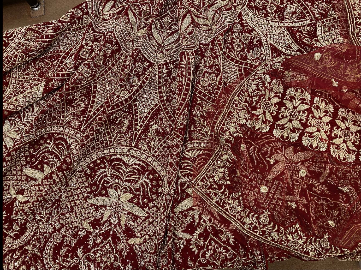 Handembroidered Bridal Lehanga - Pastau