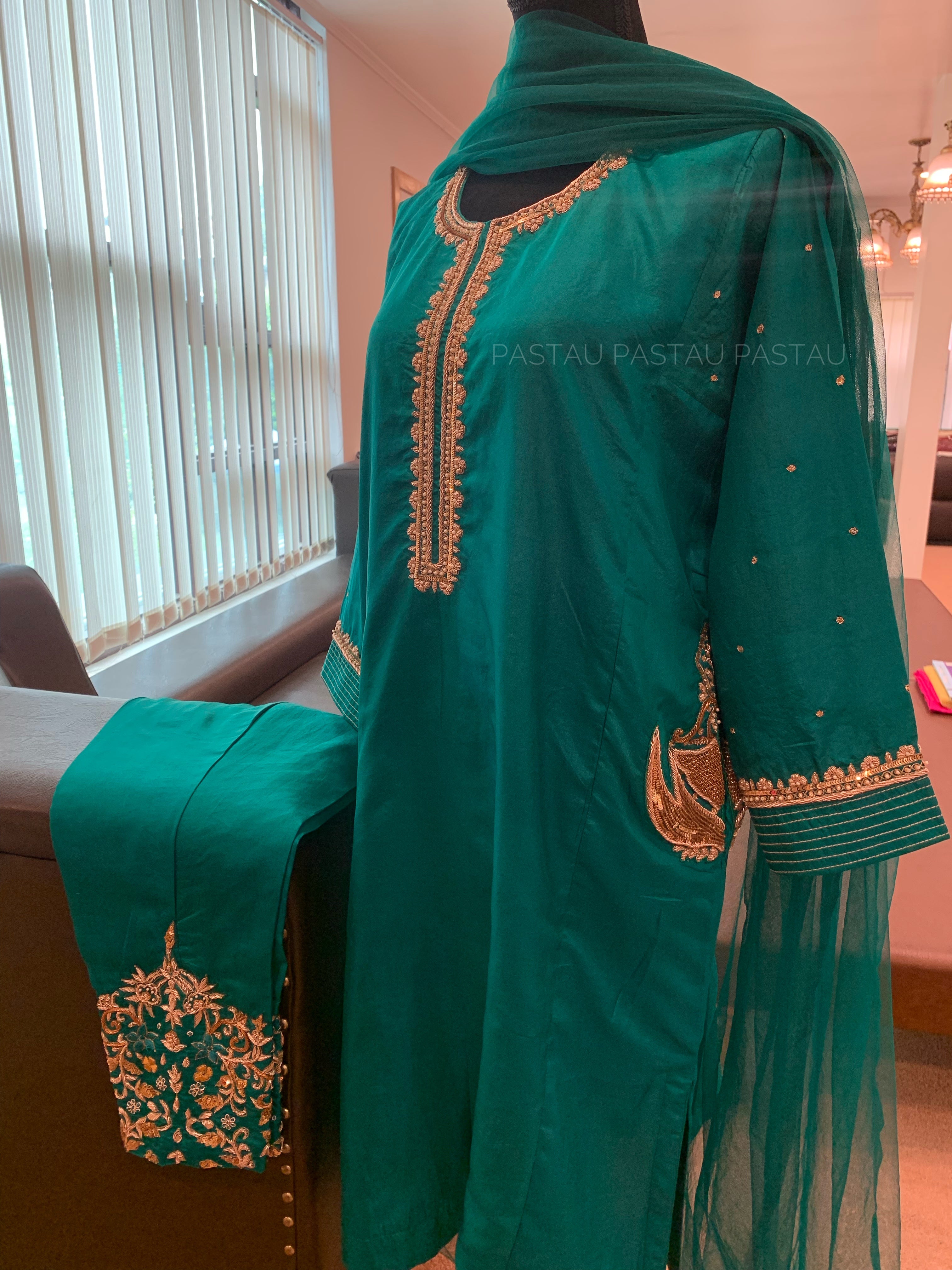 Hand embroidered dress 3pc stitched