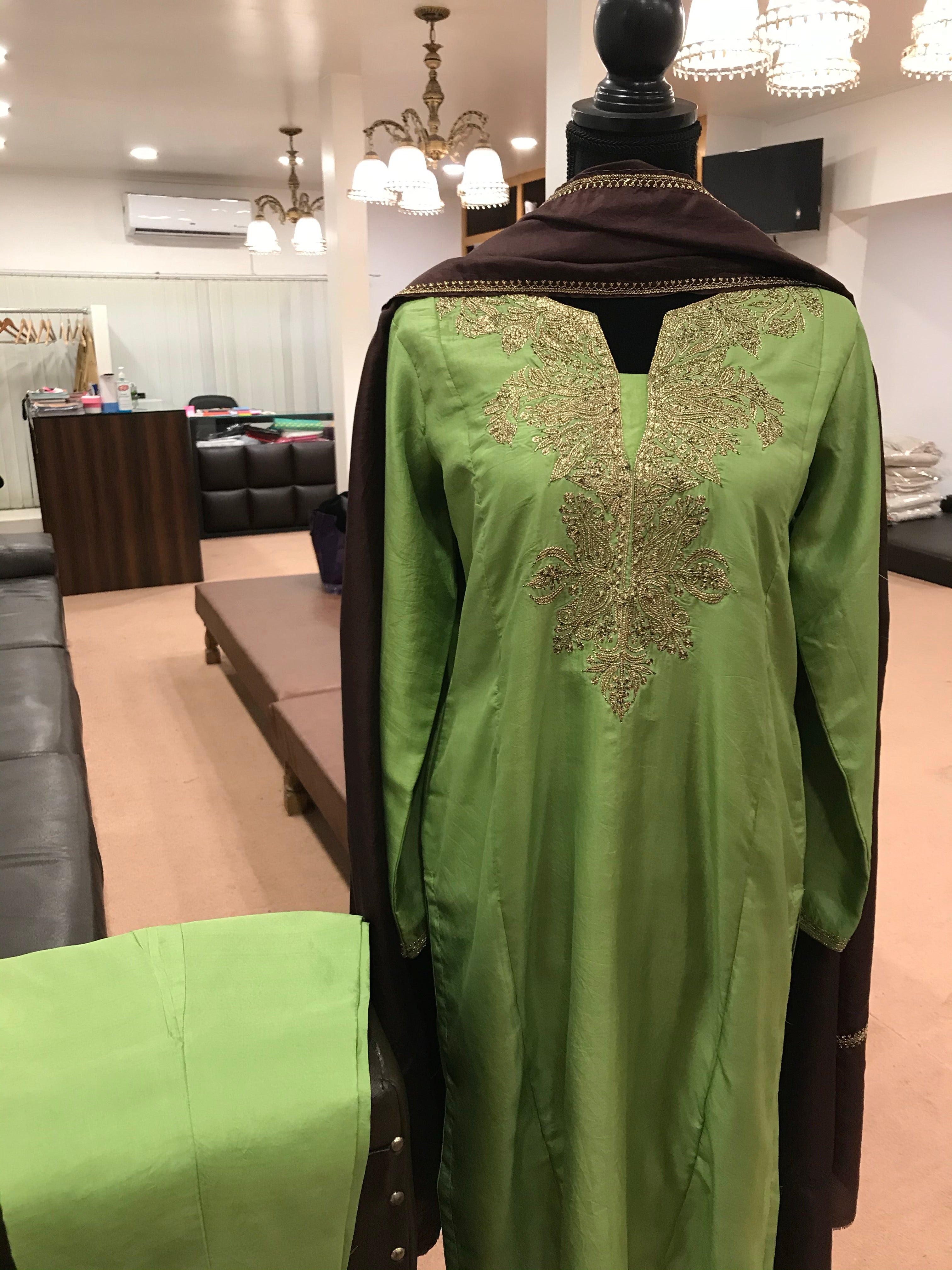 Hand Tilla pure silk 3 pc stitched