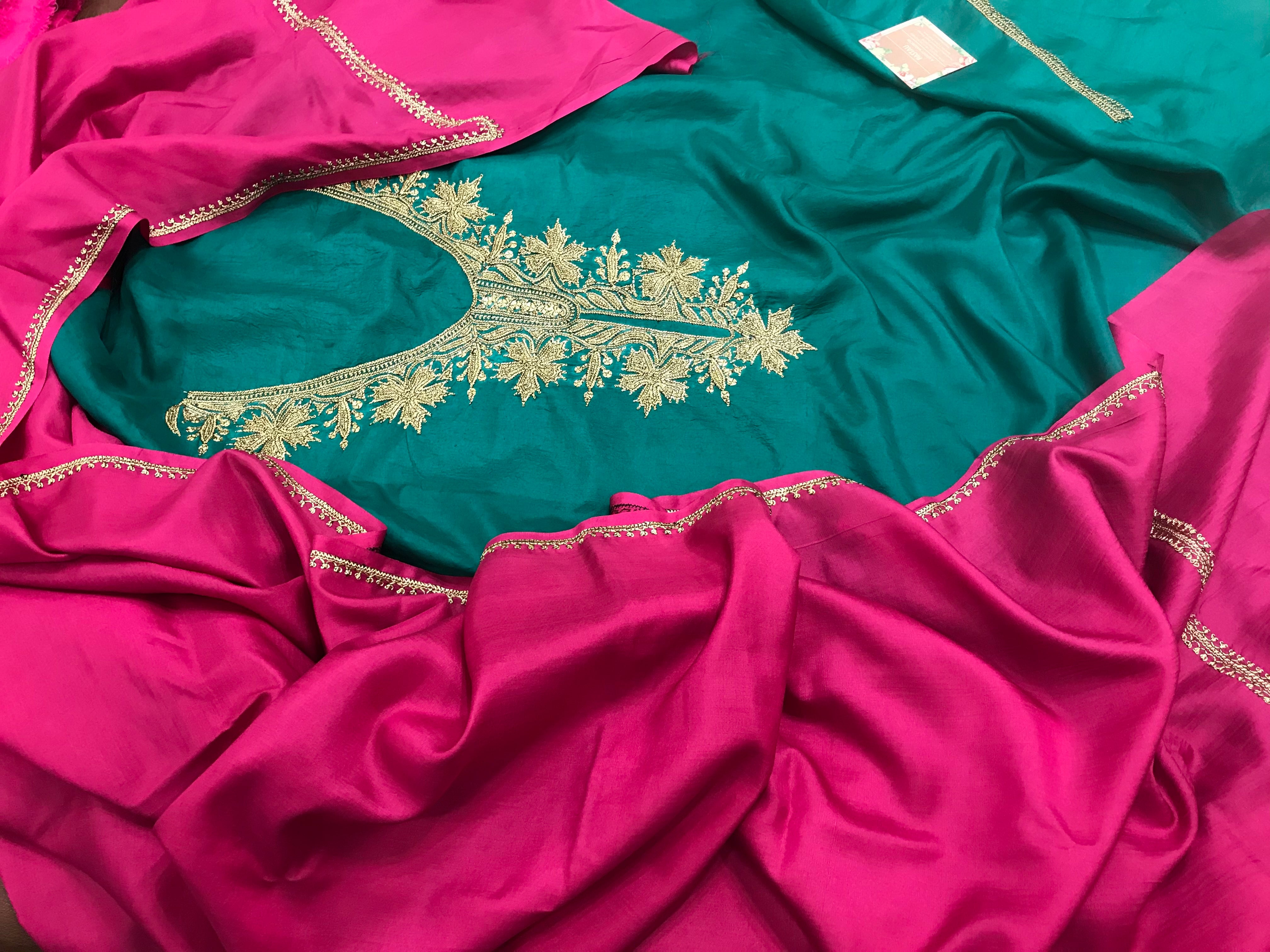 Hand Tilla pure silk 3pc unstitched