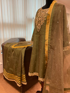 Handembroidered sharara dress