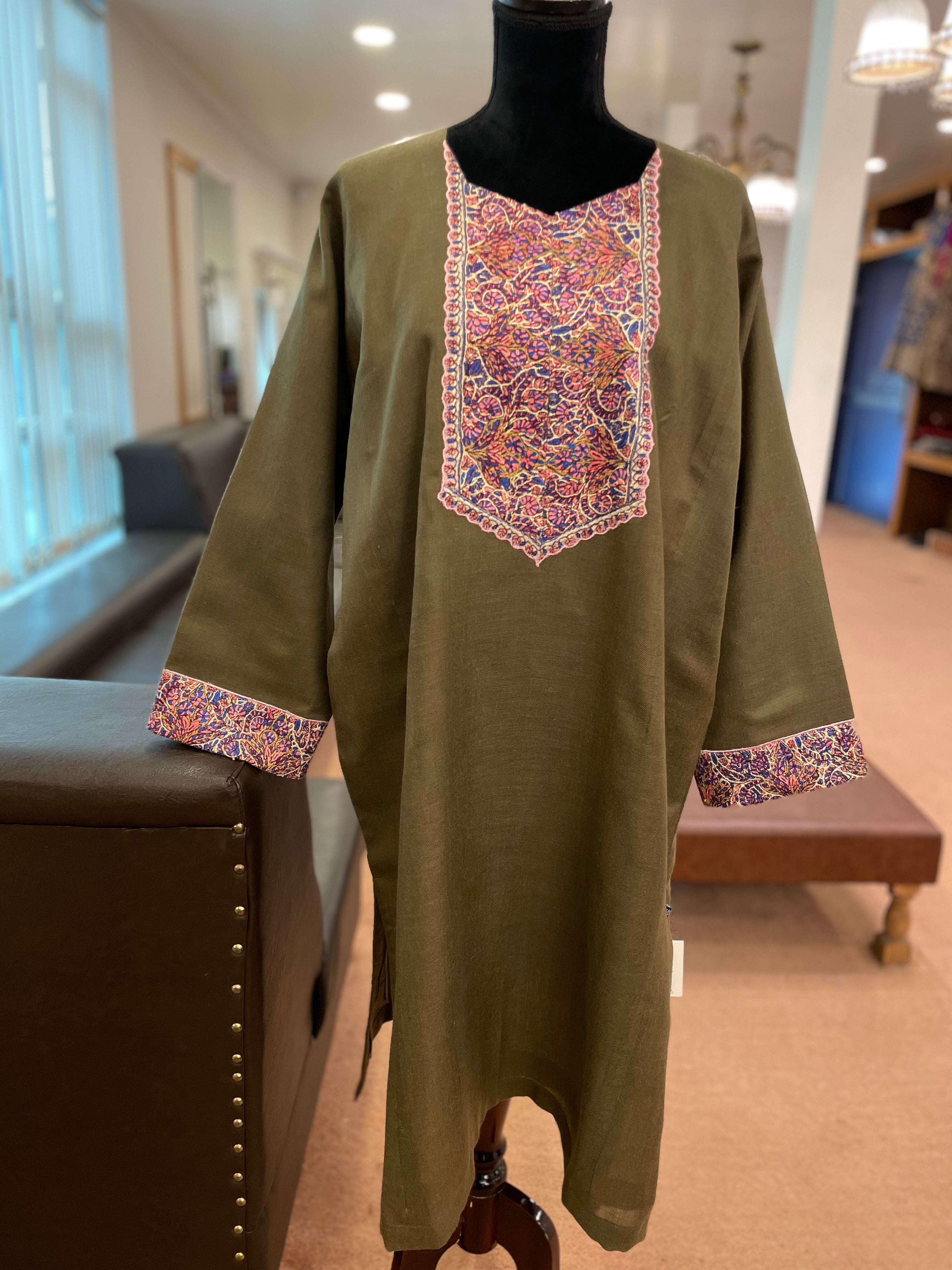 Purepashmina blend pheran Pwb249