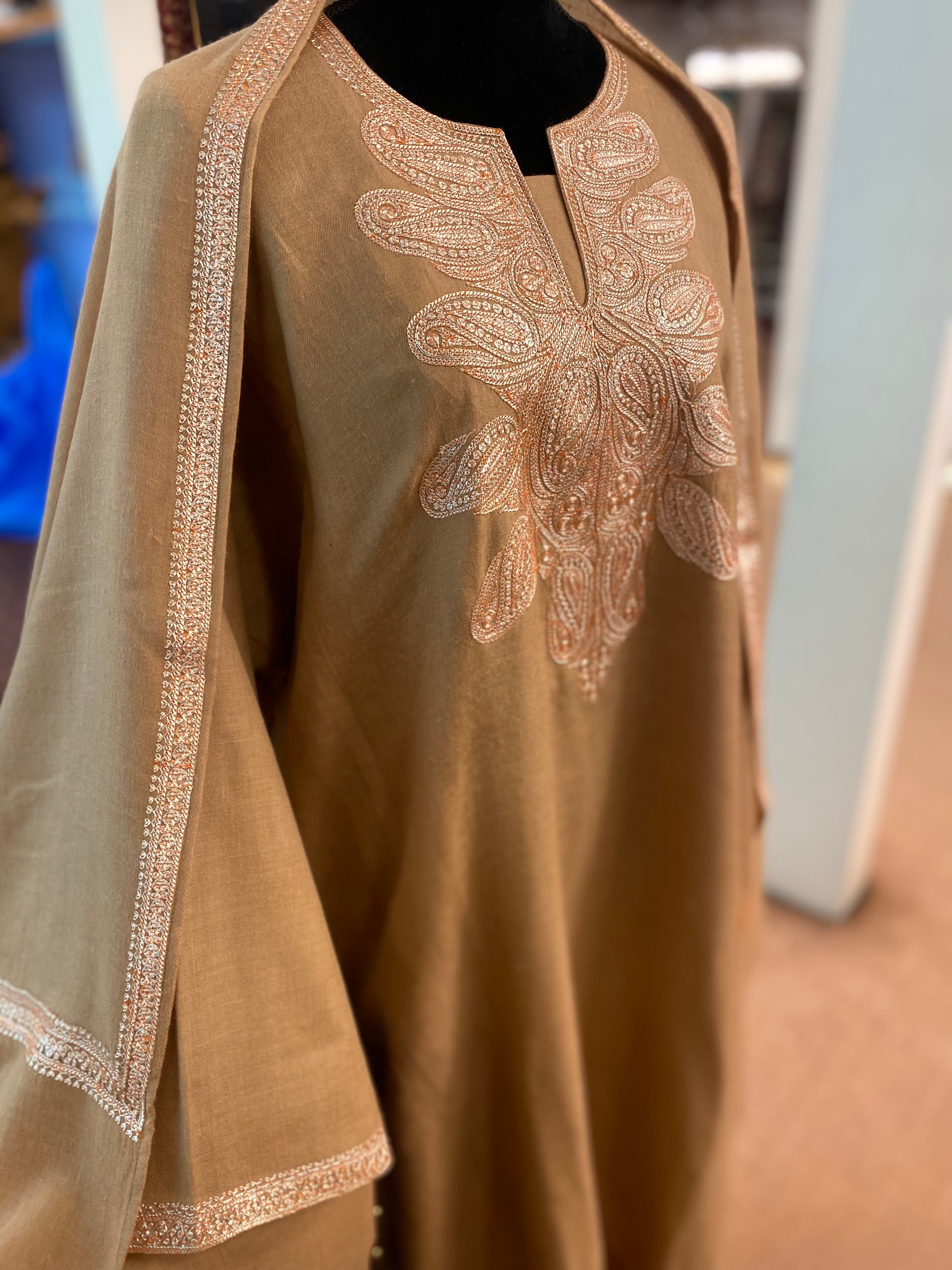 Pure pashmina blend 3pc with hand Tilla