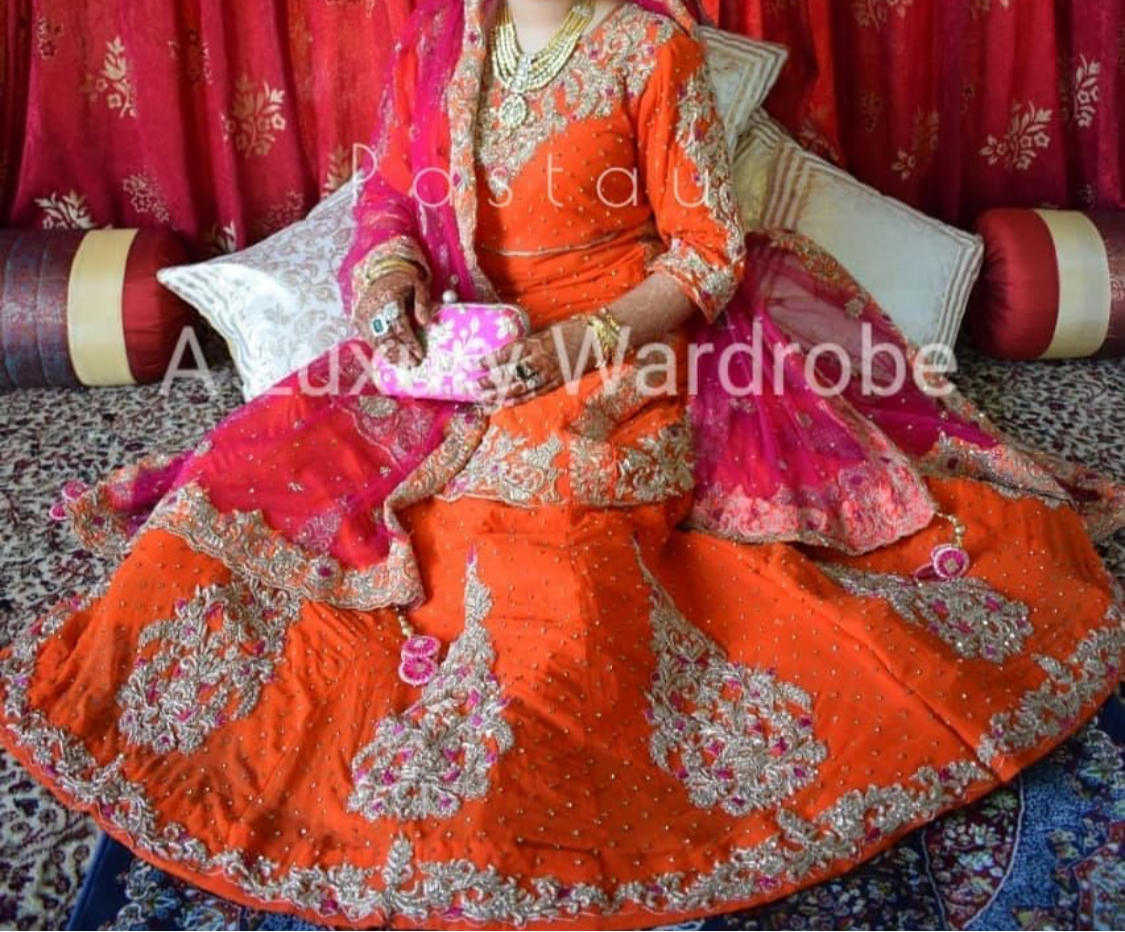 Hand embroidered Bridal ensemble - Pastau