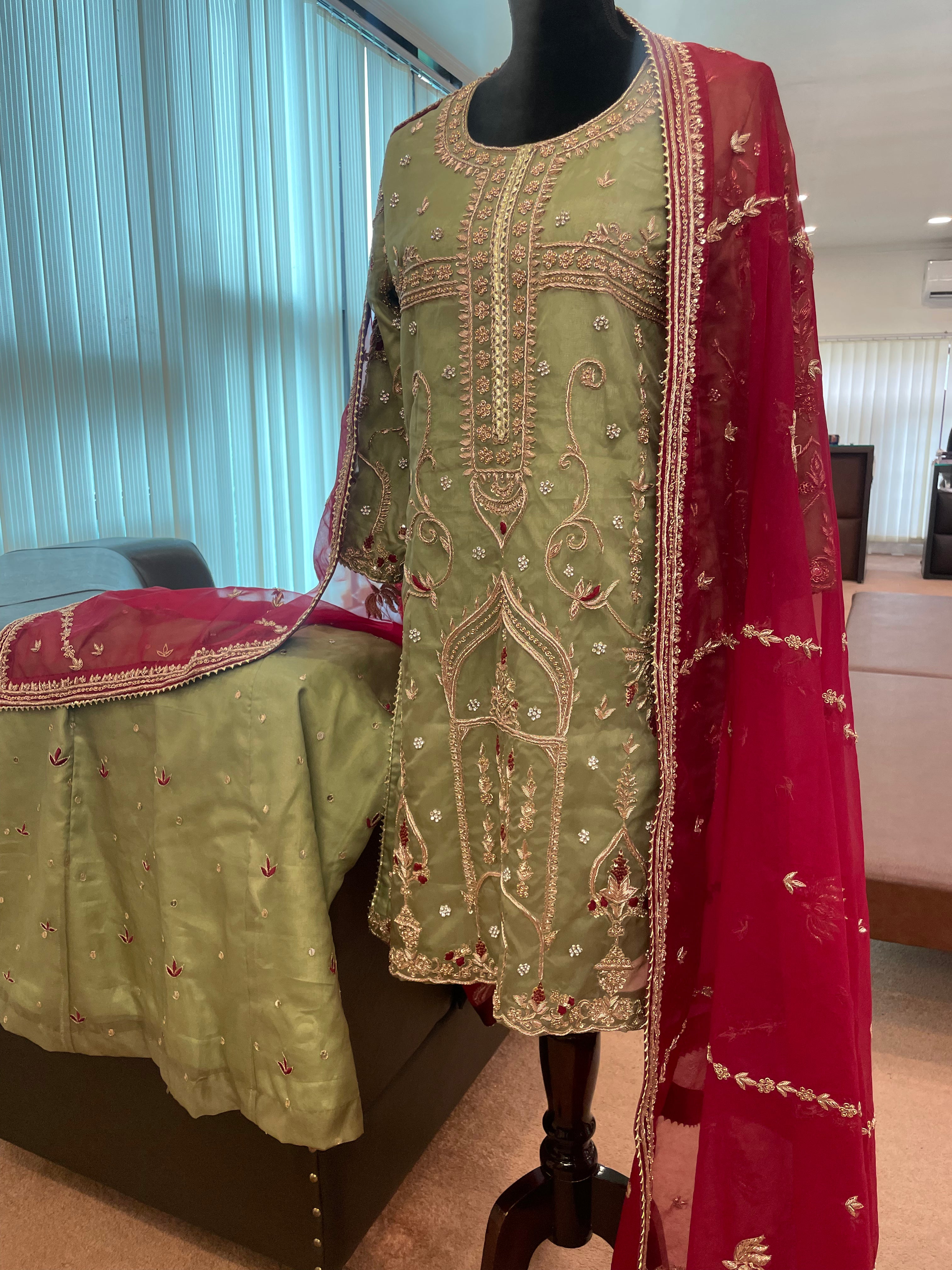 Handembroidered sharara set