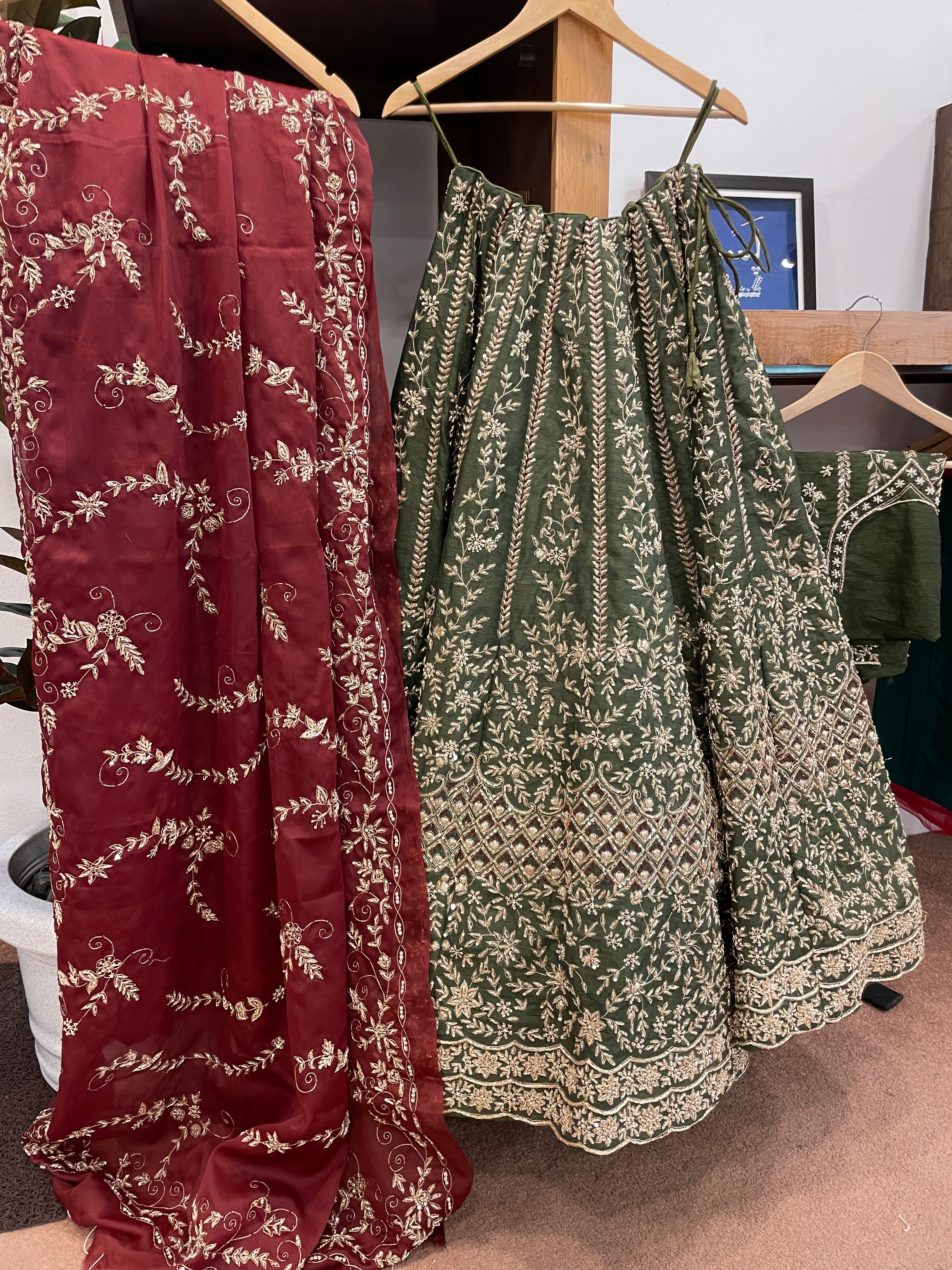 Handembroidered bridal lehanga