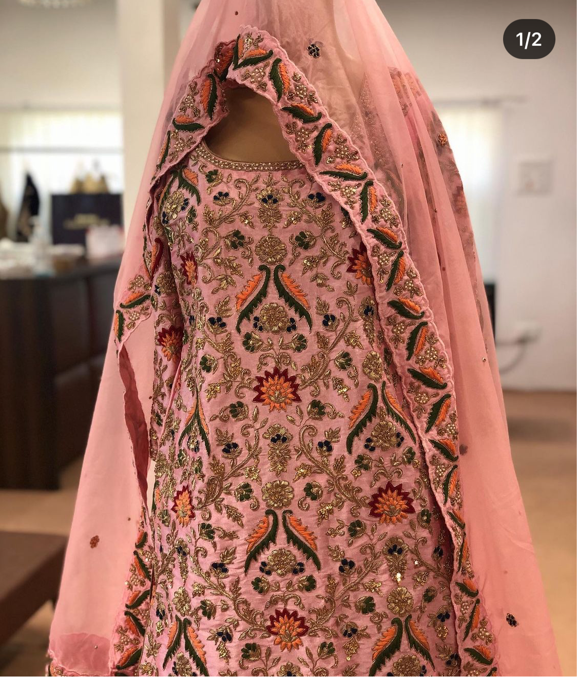 Handembroidered Sharara Dress - Pastau