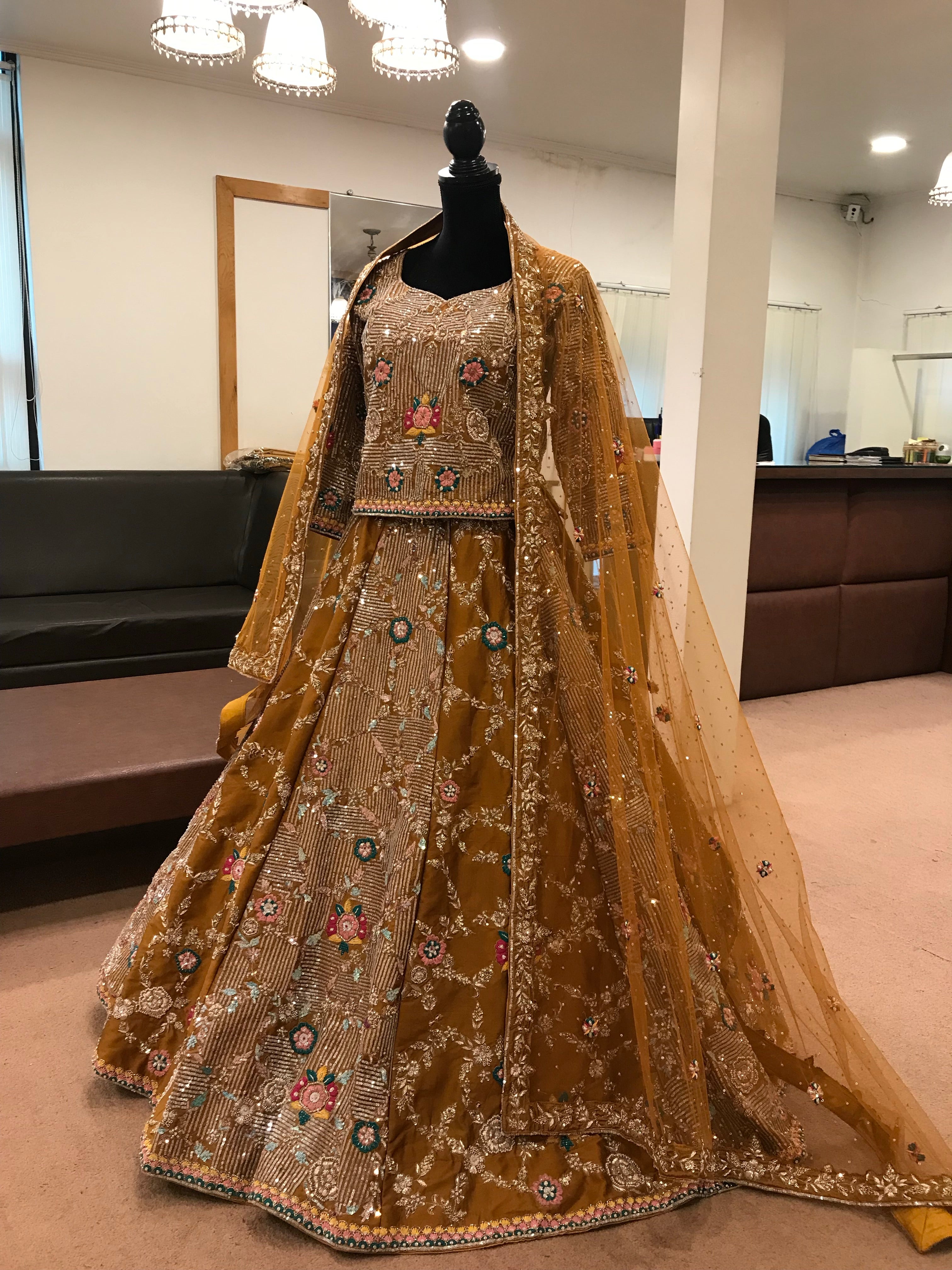 Hand embroidered Bridal Lehanga