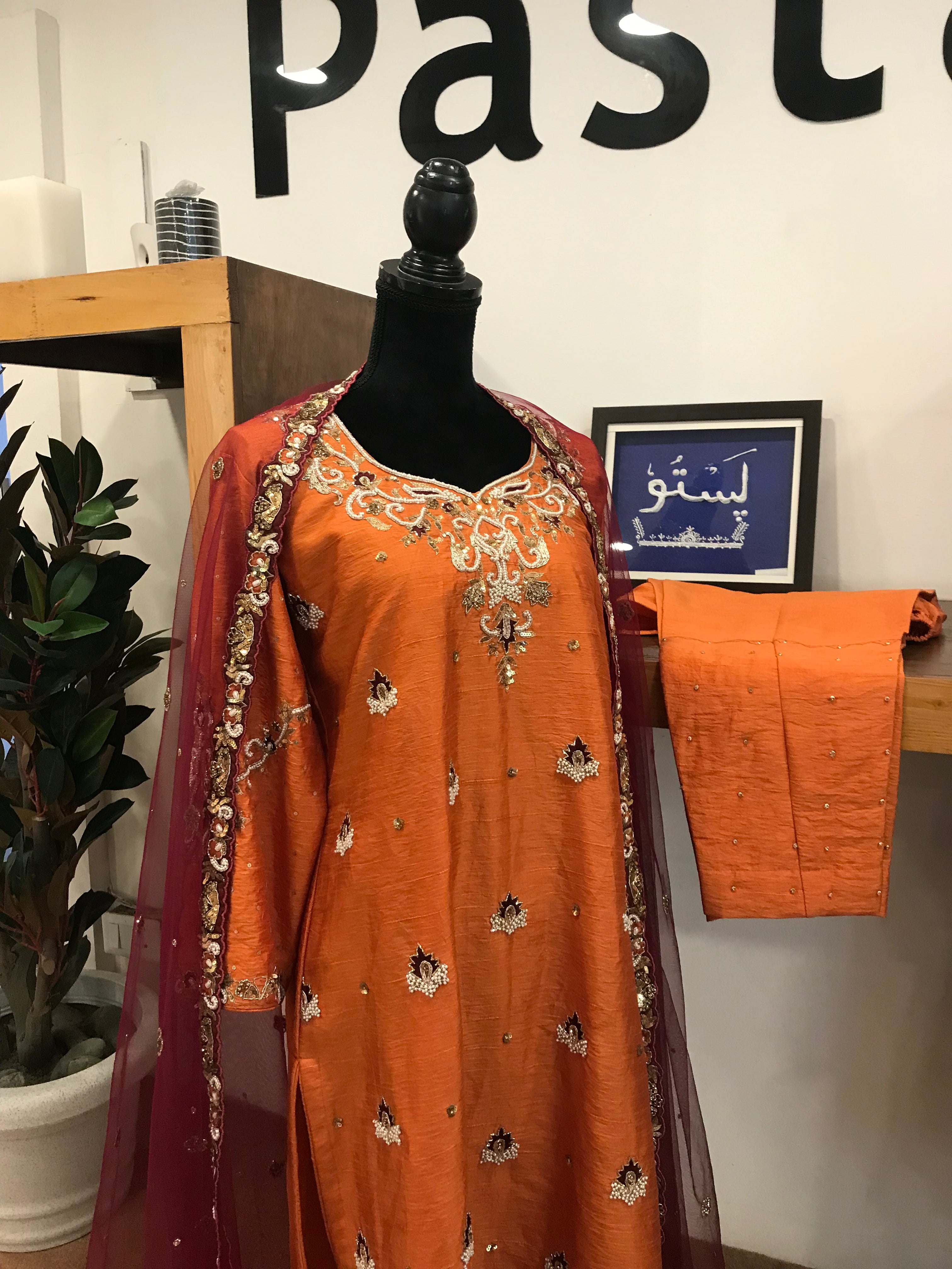 Hand embroidered Dress 3pc stitched