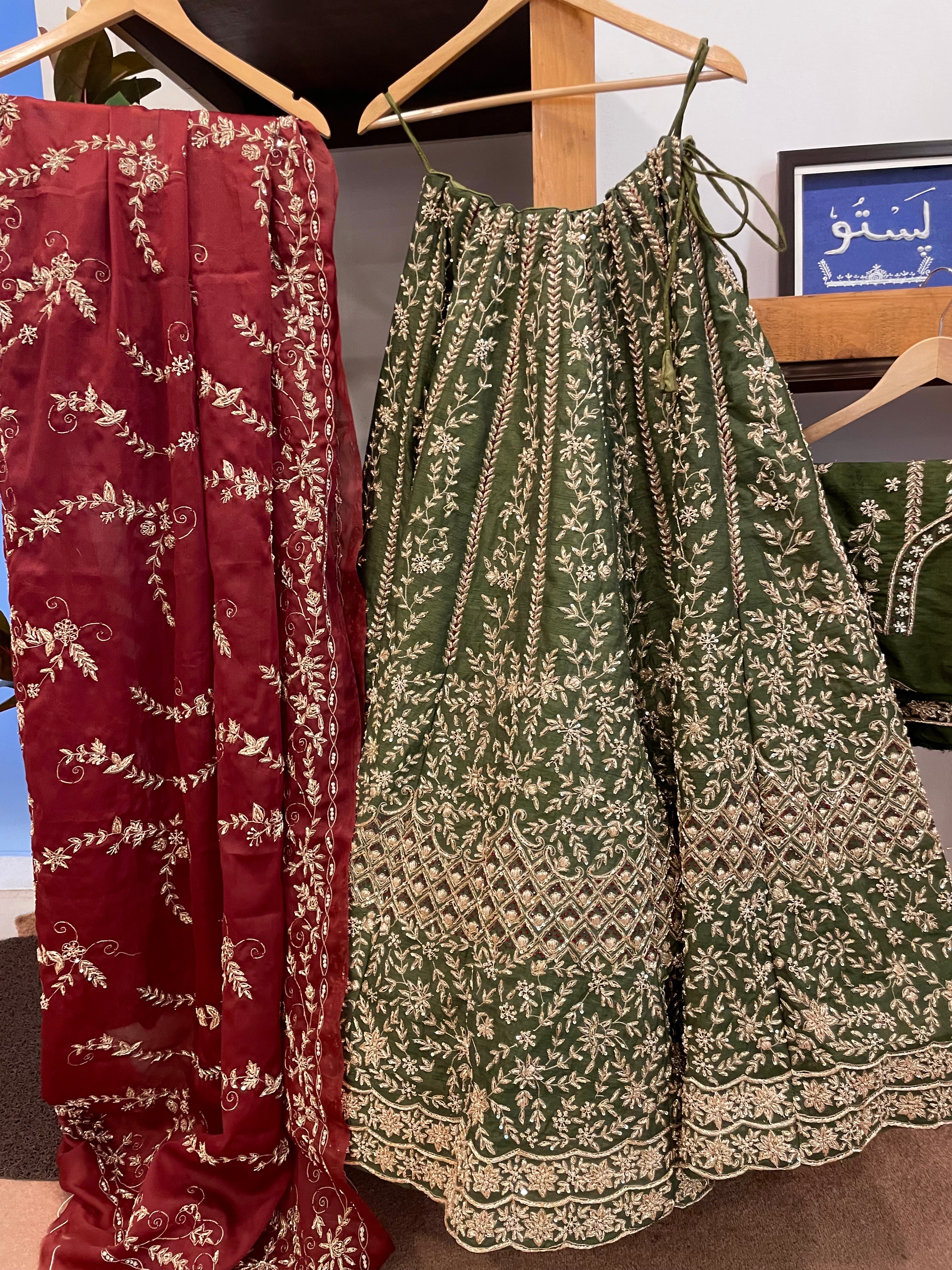 Handembroidered bridal lehanga