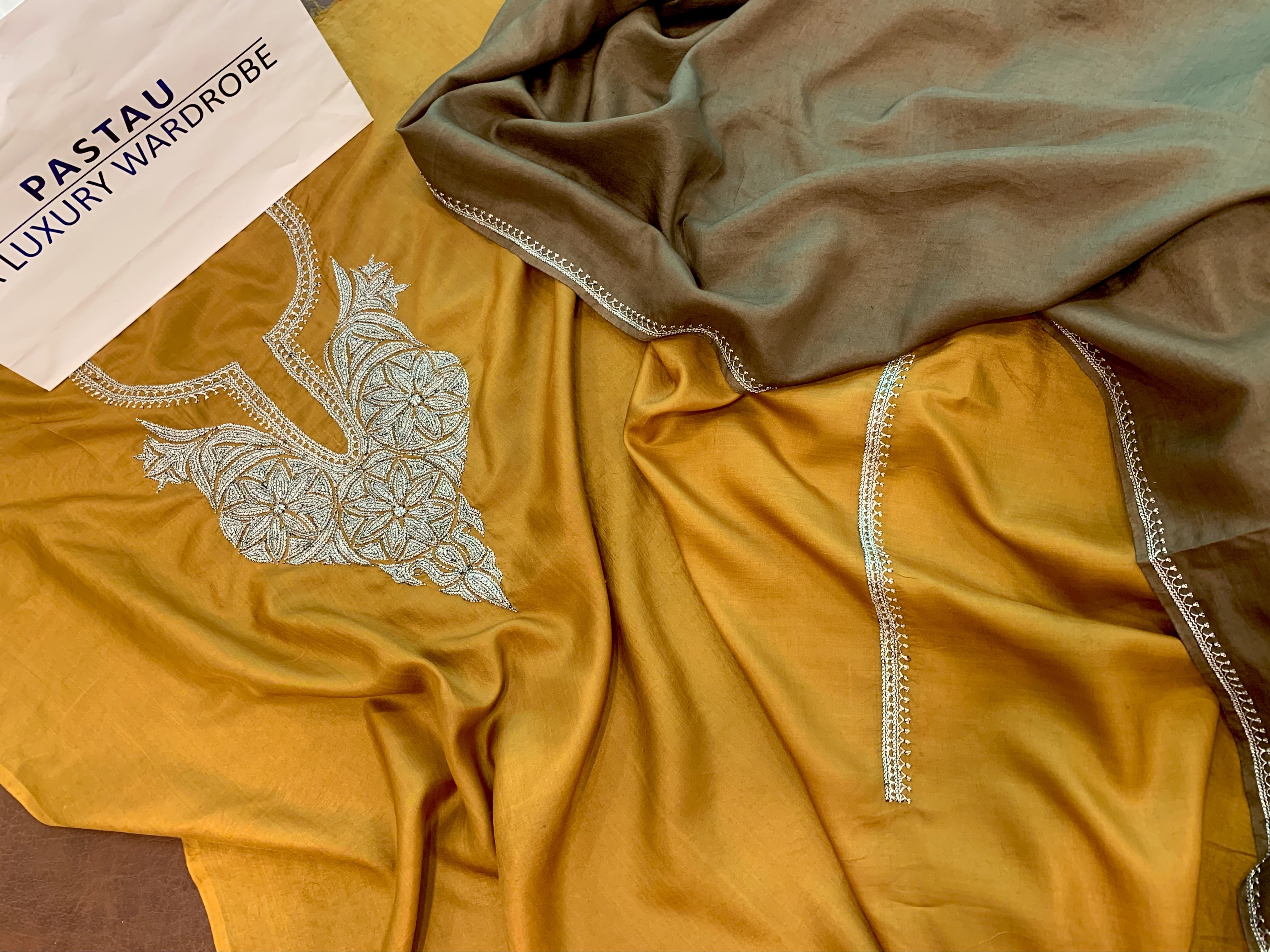 Hand Tilla pure silk 3pc unstitched