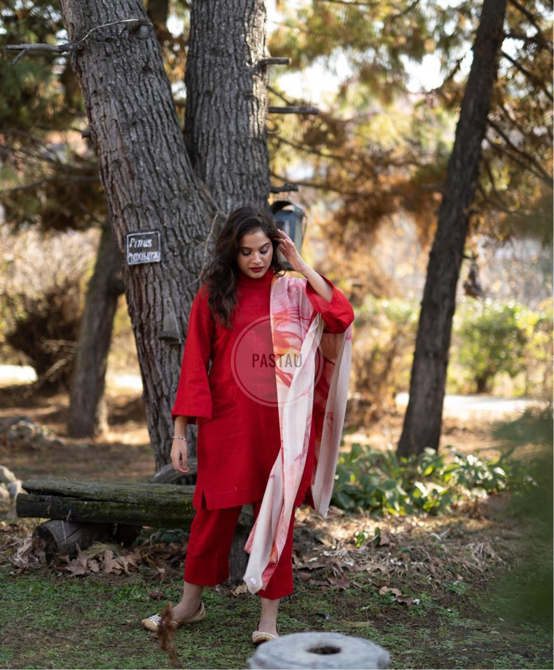 Pure pashmina wool blend 2pc Dress stitched