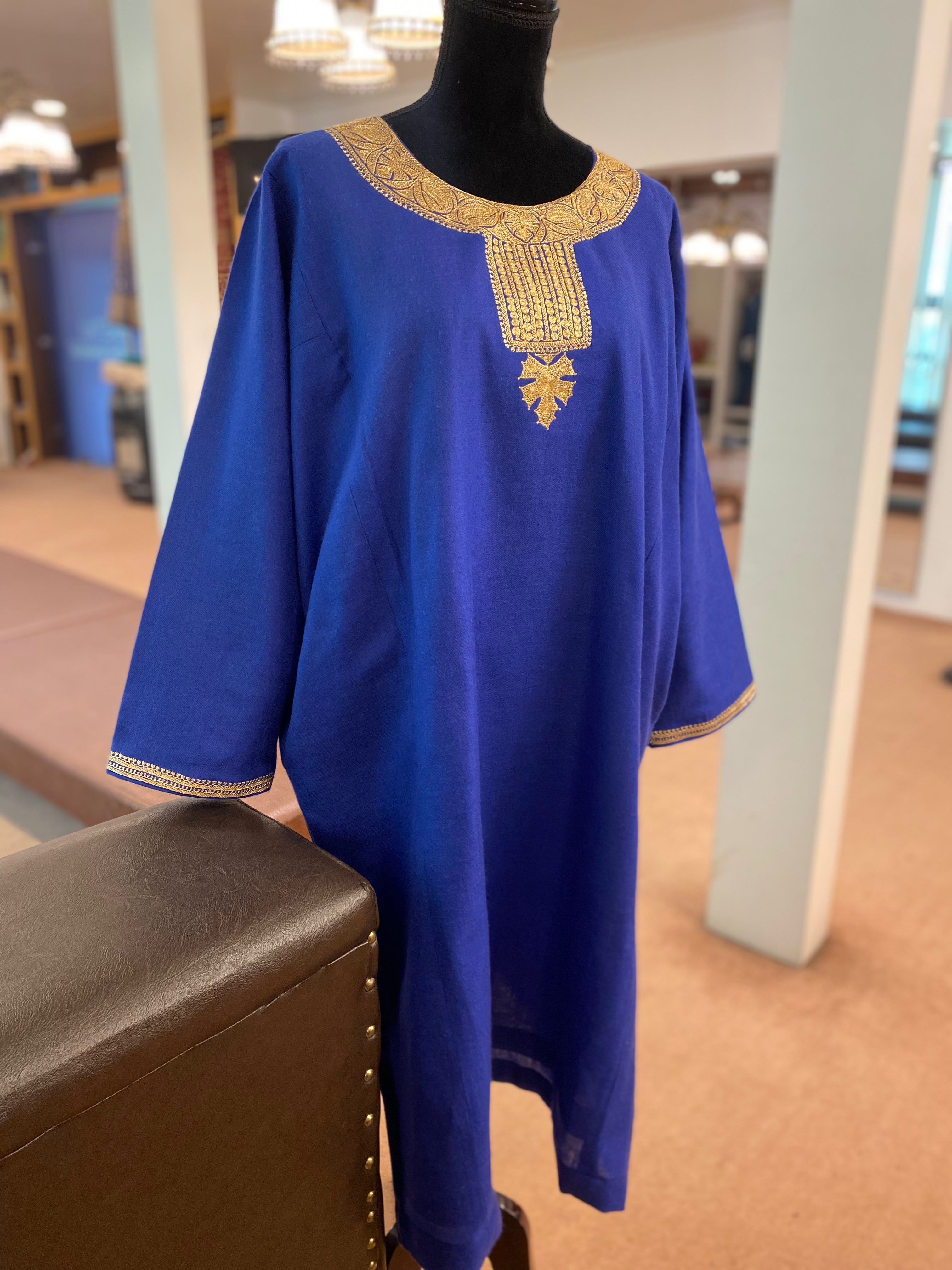 Pure pashmina and pure wool blend pheran with hand tilla pwb186