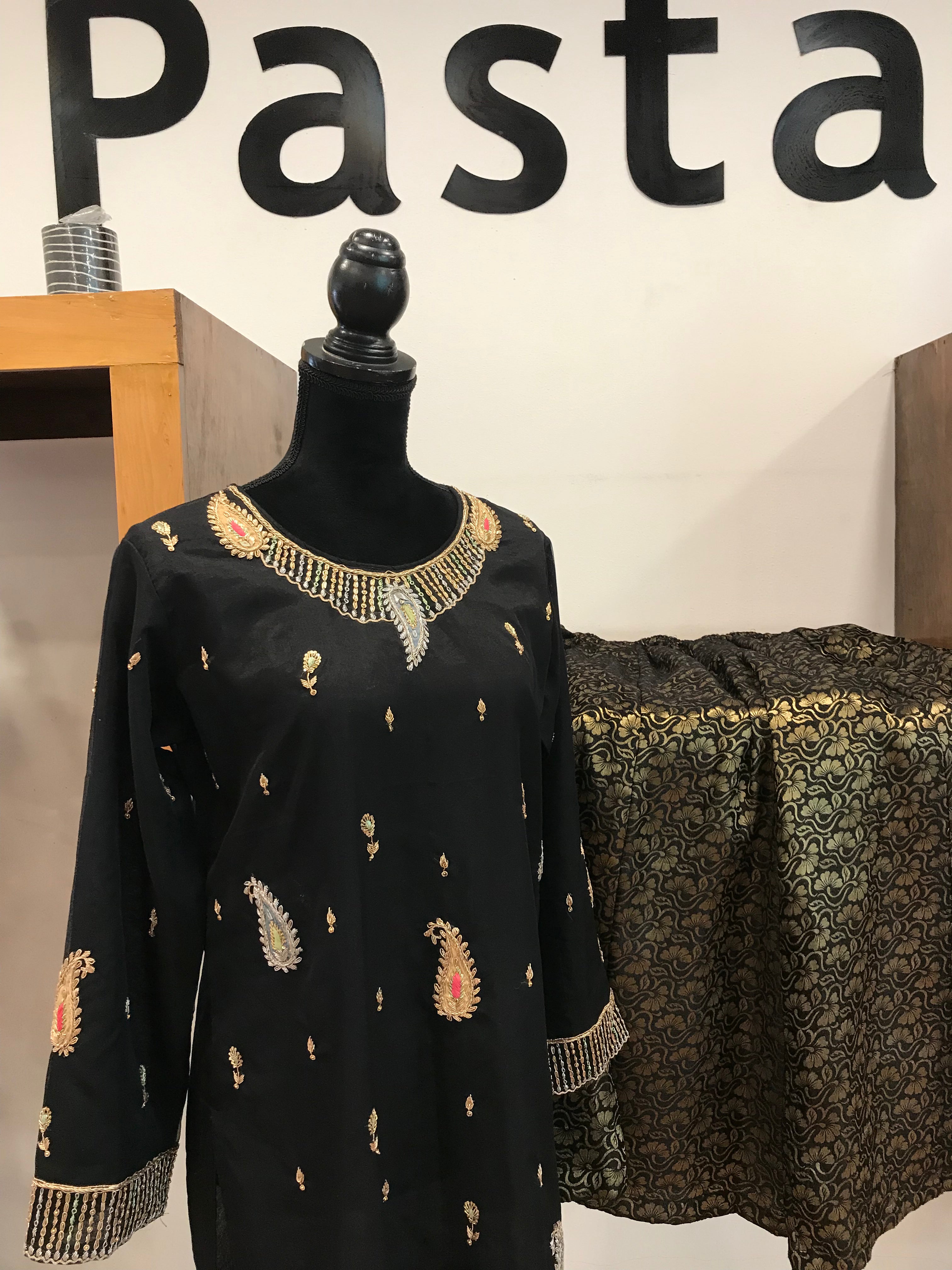 Hand embroidered sharara dress 2pc stitched