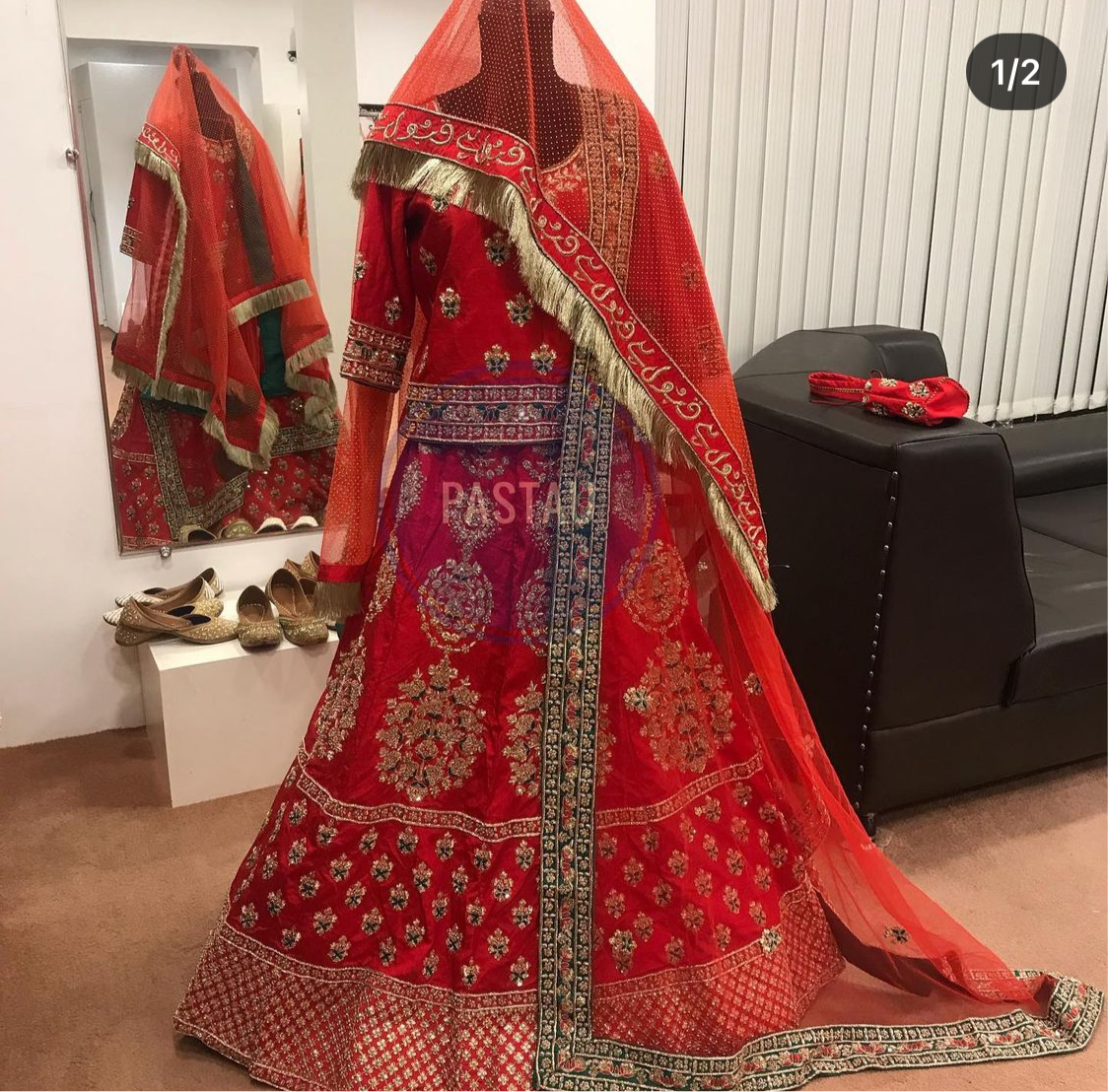 Handembroidered Bridal Lehanga - Pastau