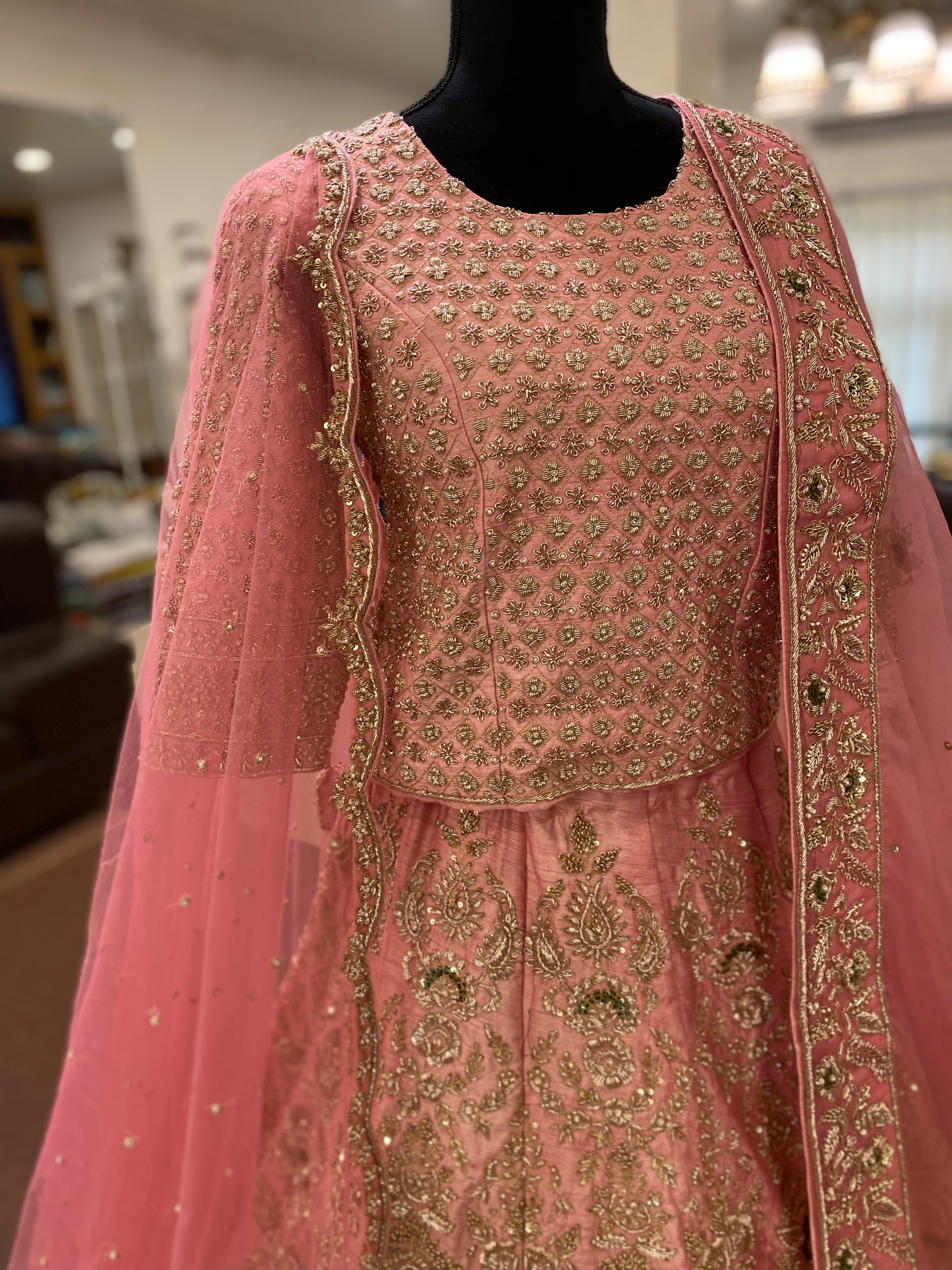 Hand embroidered Bride ensemble