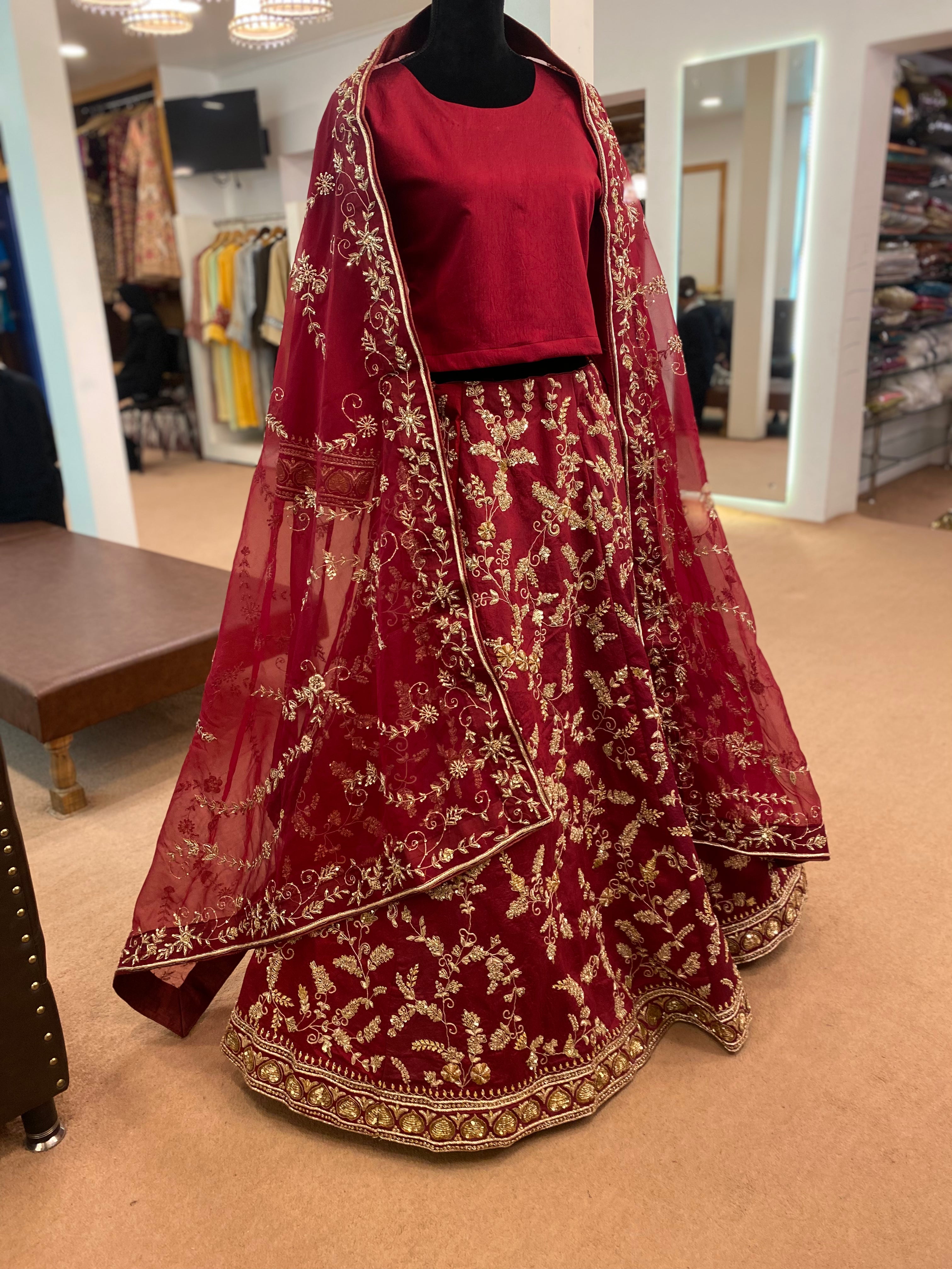 Hand embroidered Bridal Lehanga