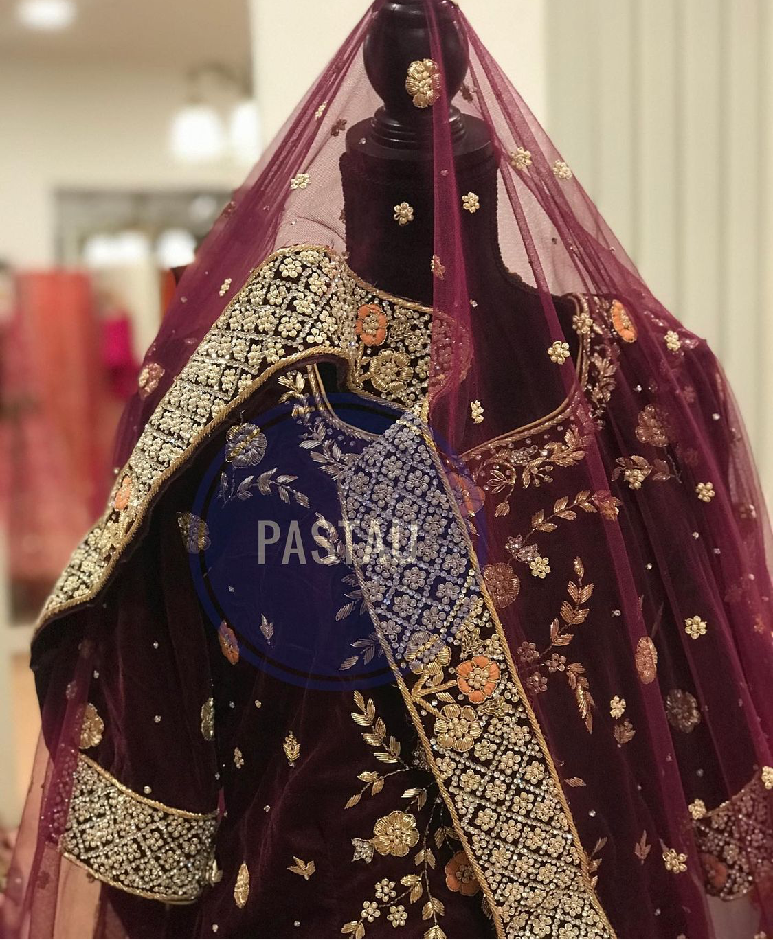 Handembroidered Bridal Lehanga - Pastau