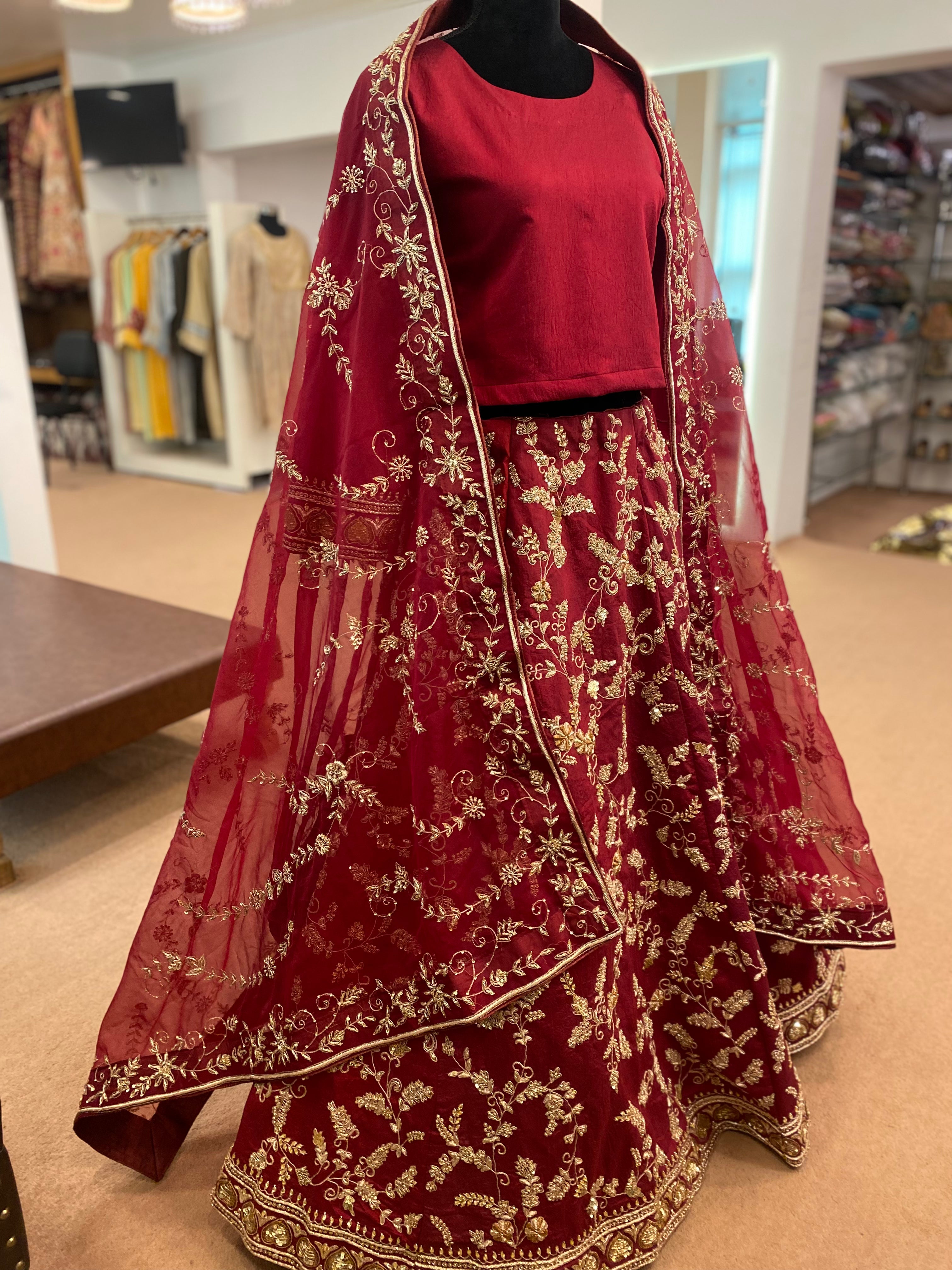 Hand embroidered Bridal Lehanga