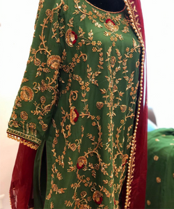 Hand embroidered Sharara Dress - Pastau